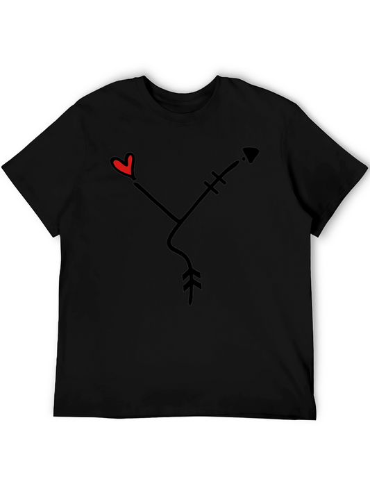 Heart Arrow Graphic Tee - Black Casual Shirt