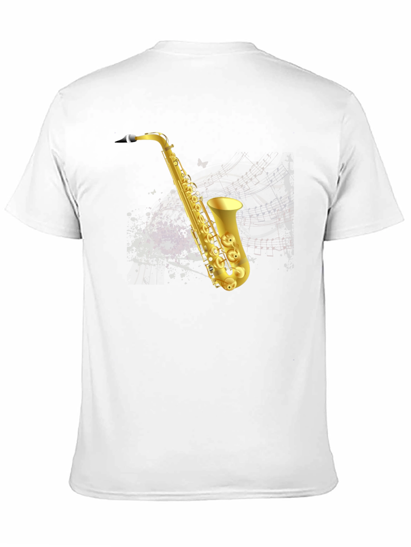 Saxophone Graphic T-Shirt - Mens Black Tee