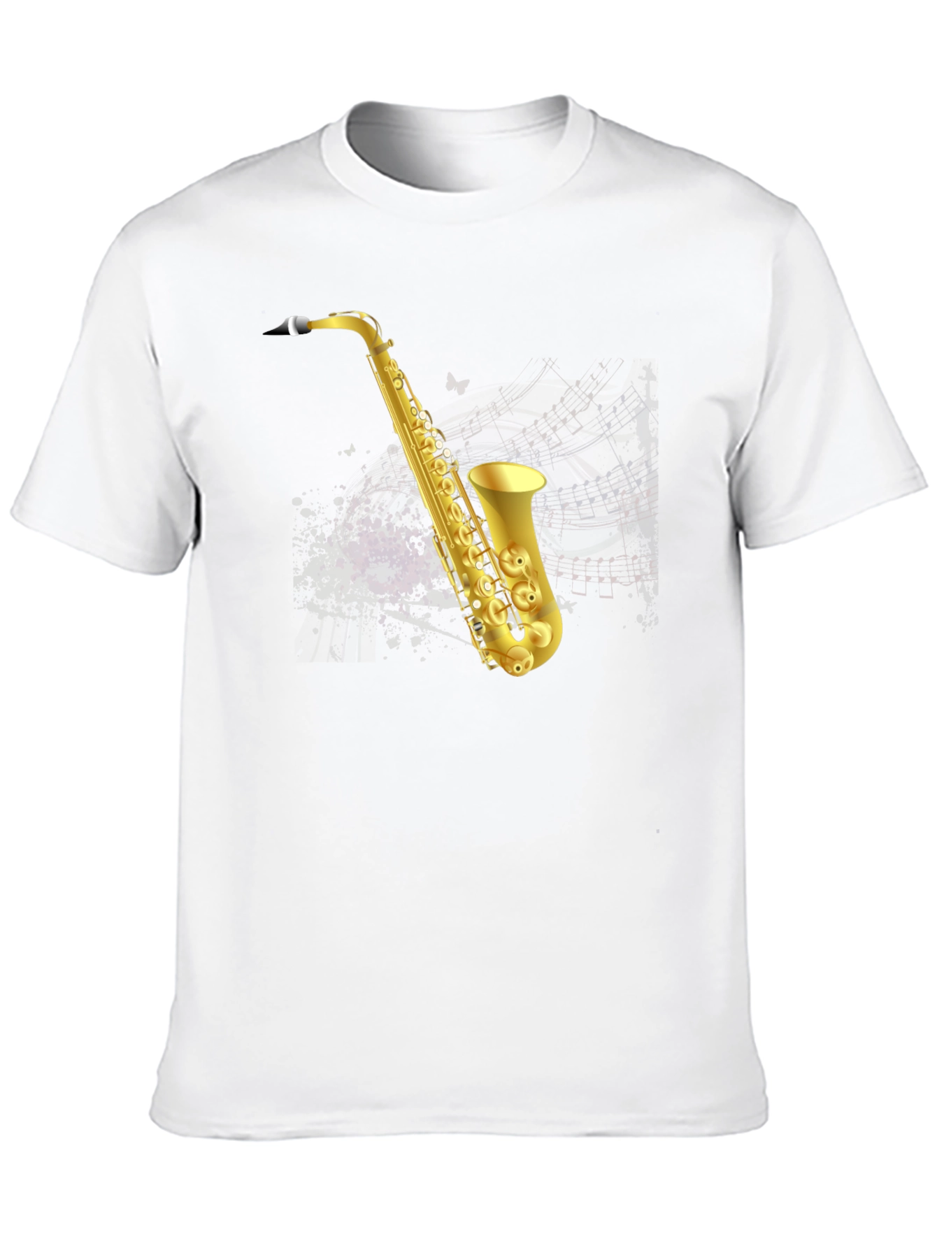 Saxophone Graphic T-Shirt - Mens Black Tee