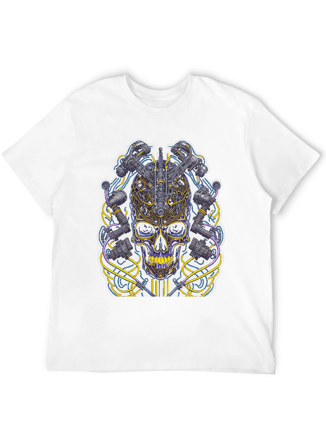 Cyber Skull T-Shirt - Black Graphic Tee