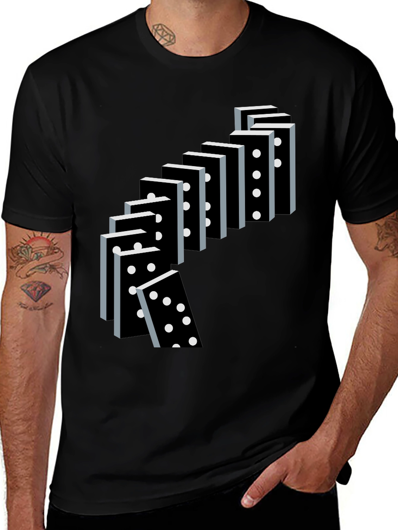 Domino Effect Graphic Tee - Casual Cool T-Shirt