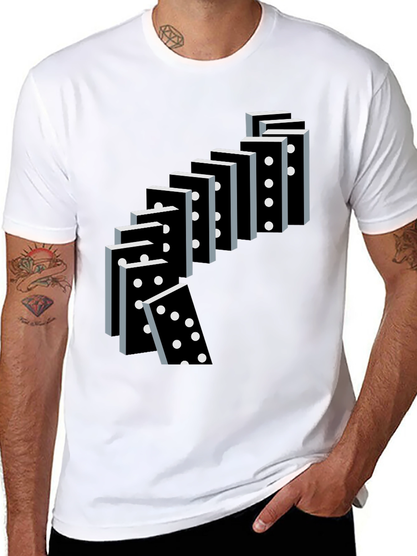 Domino Effect Graphic Tee - Casual Cool T-Shirt