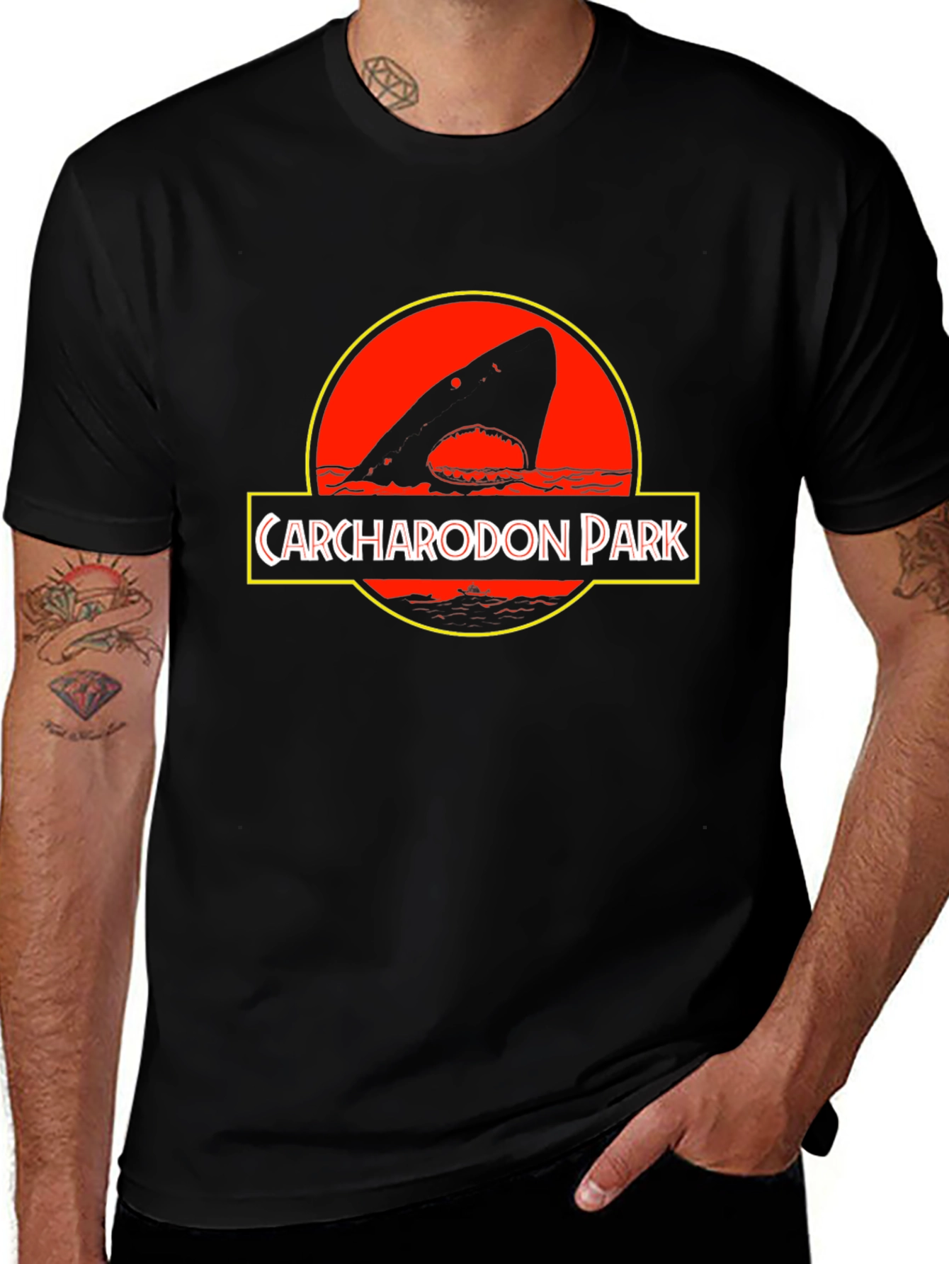 Carcharodon Park Graphic T-Shirt - Shark Parody Tee