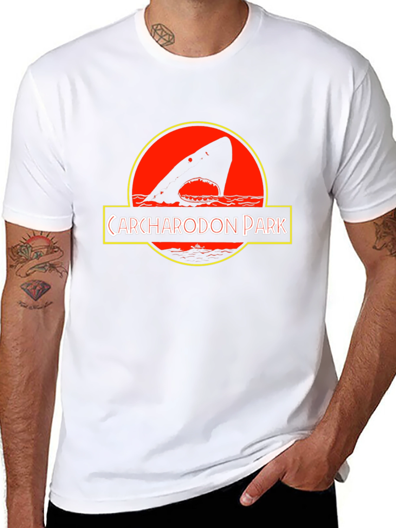 Carcharodon Park Graphic T-Shirt - Shark Parody Tee