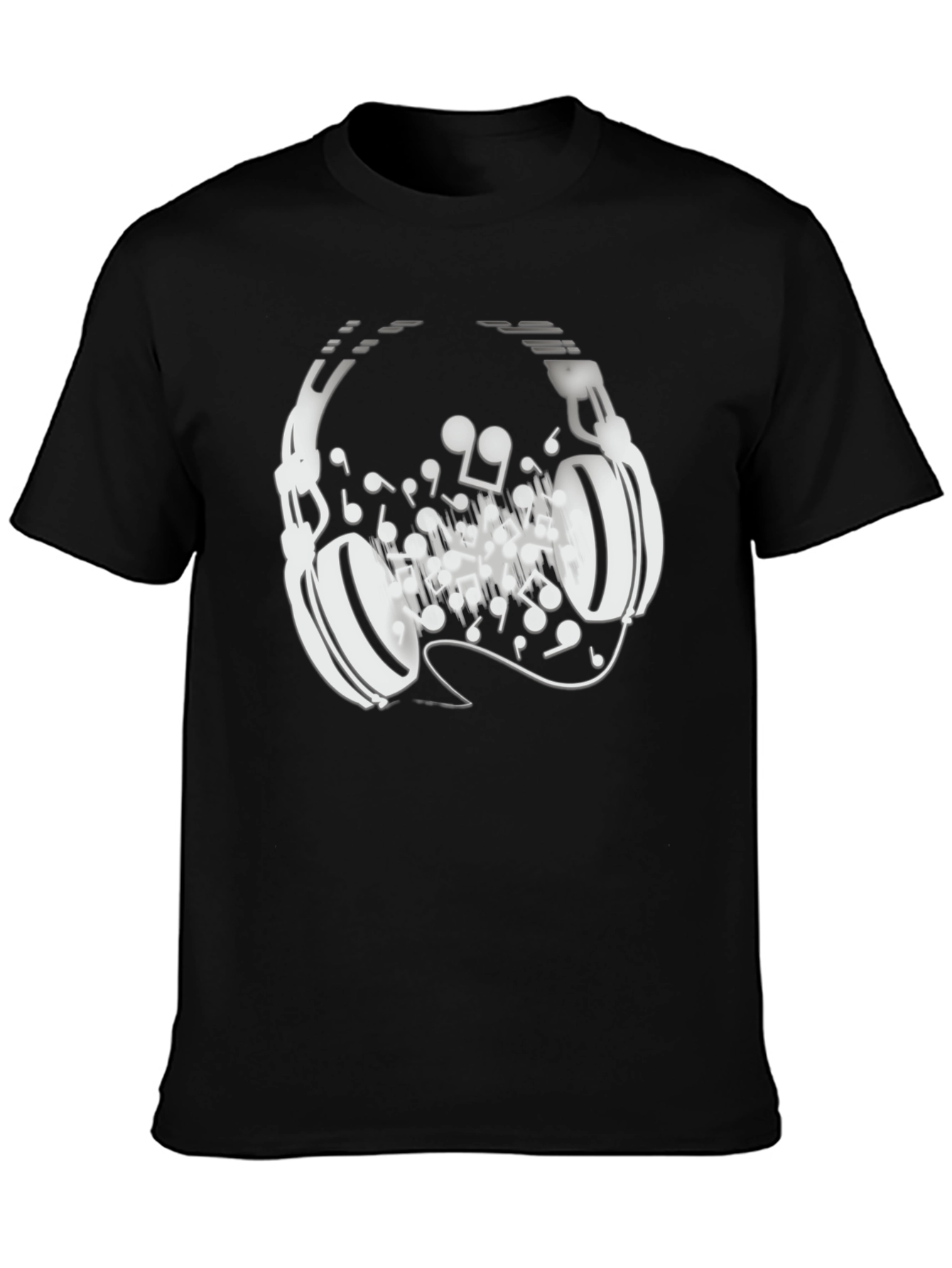Music Headphones Graphic Tee - Black