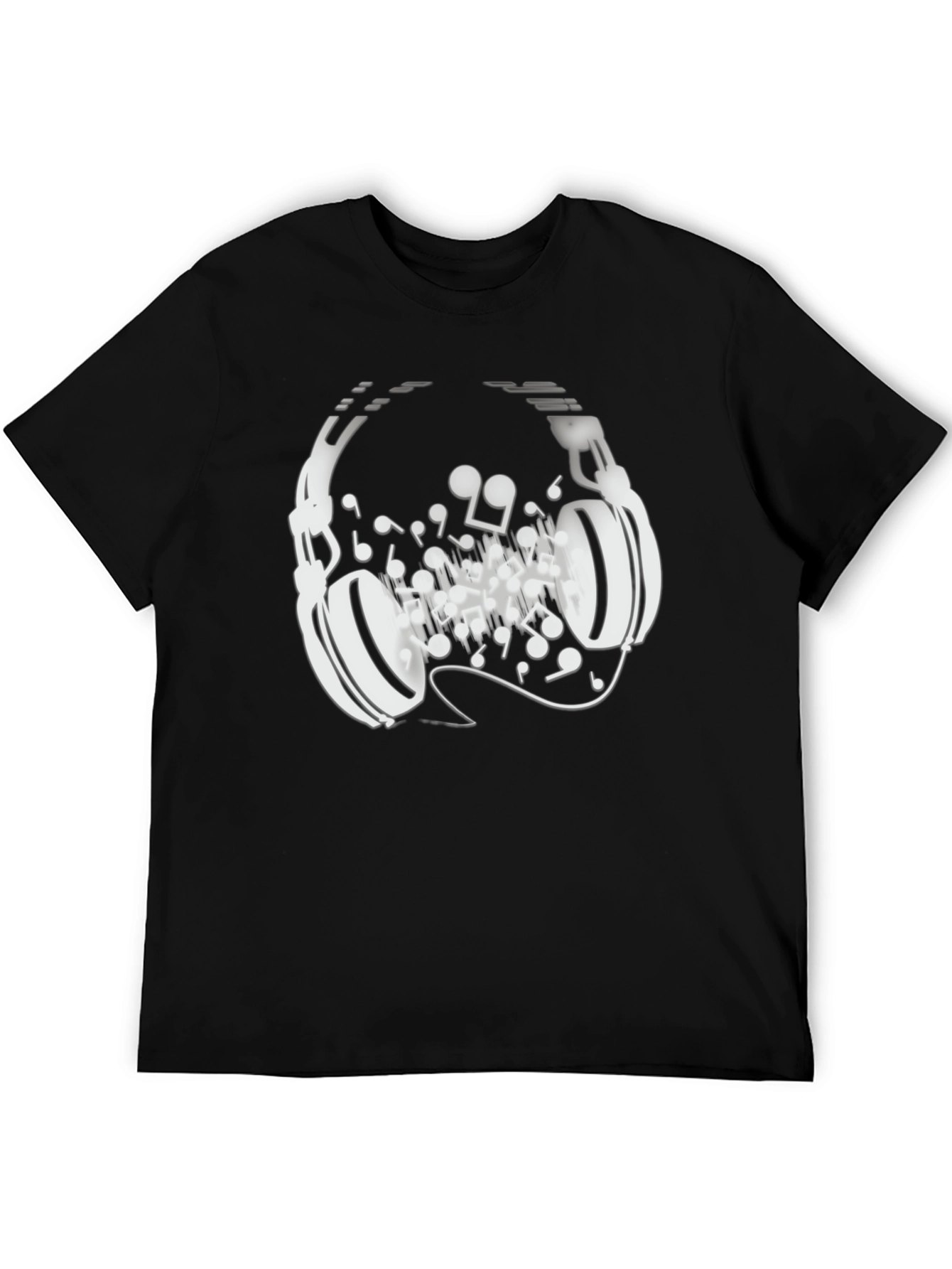 Music Headphones Graphic Tee - Black