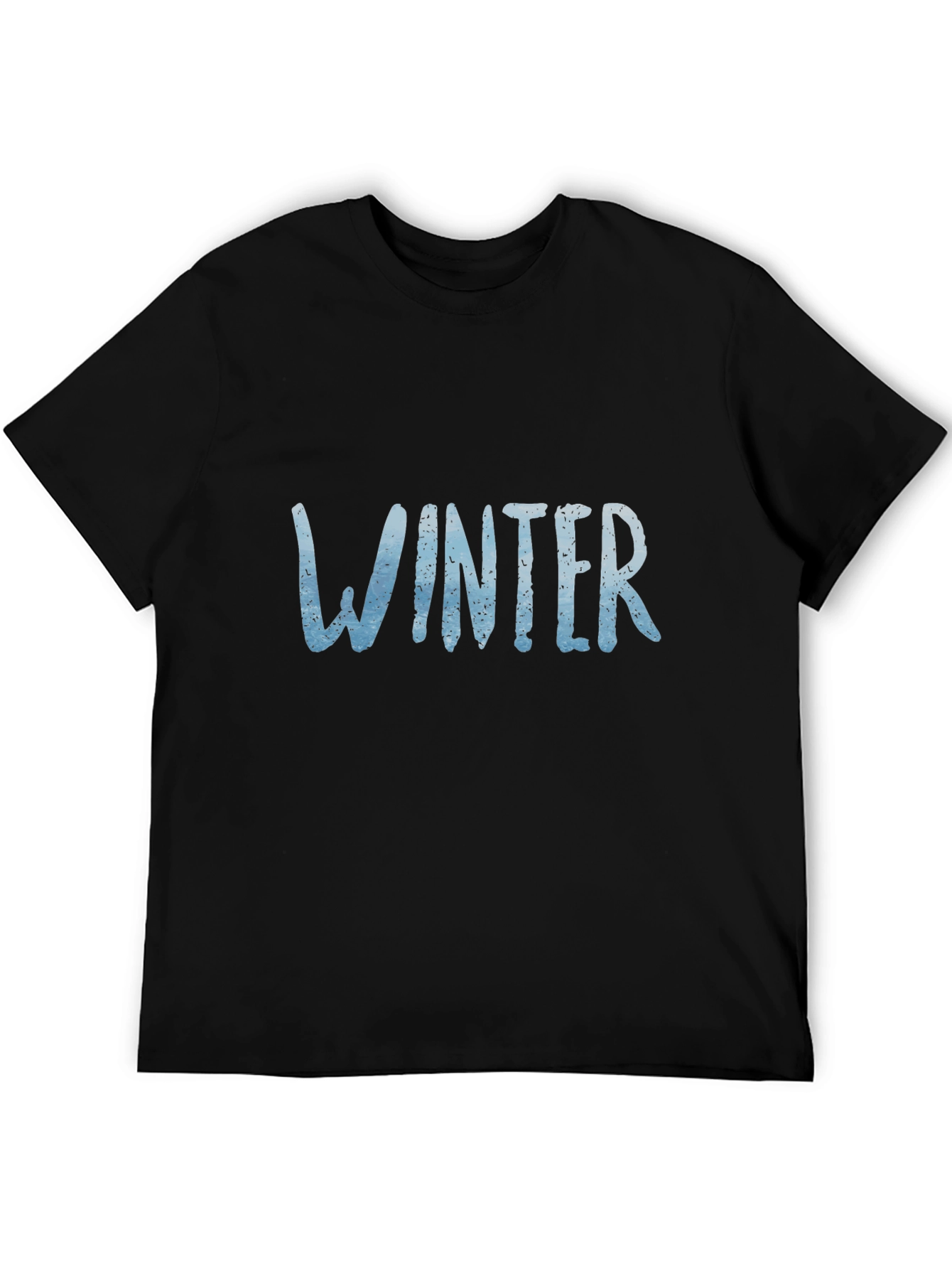 Winter Graphic Tee - Black Cotton Blend Shirt