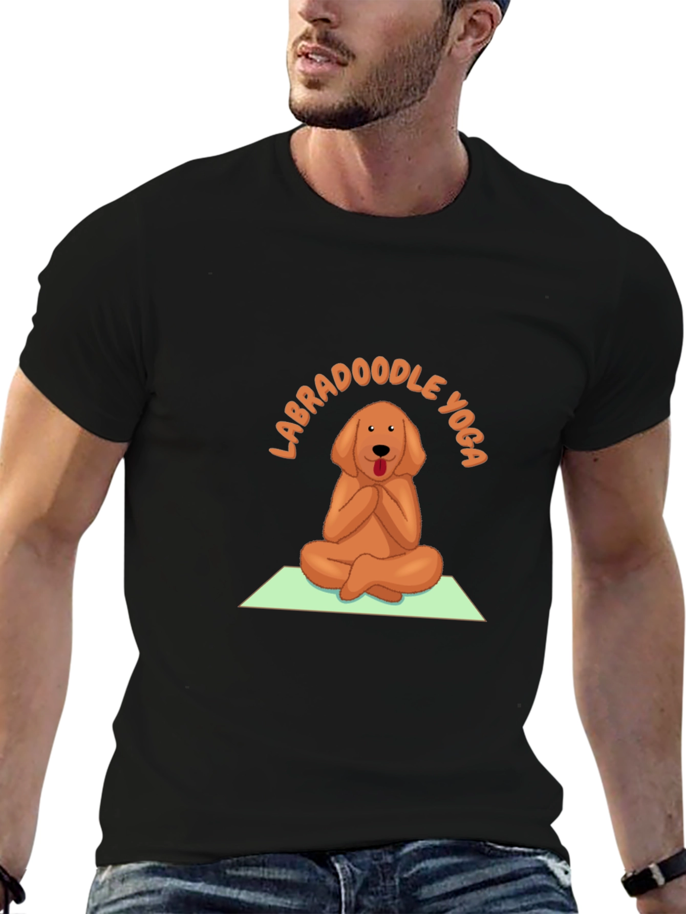 Labradoodle Yoga T-Shirt - Meditating Dog Tee