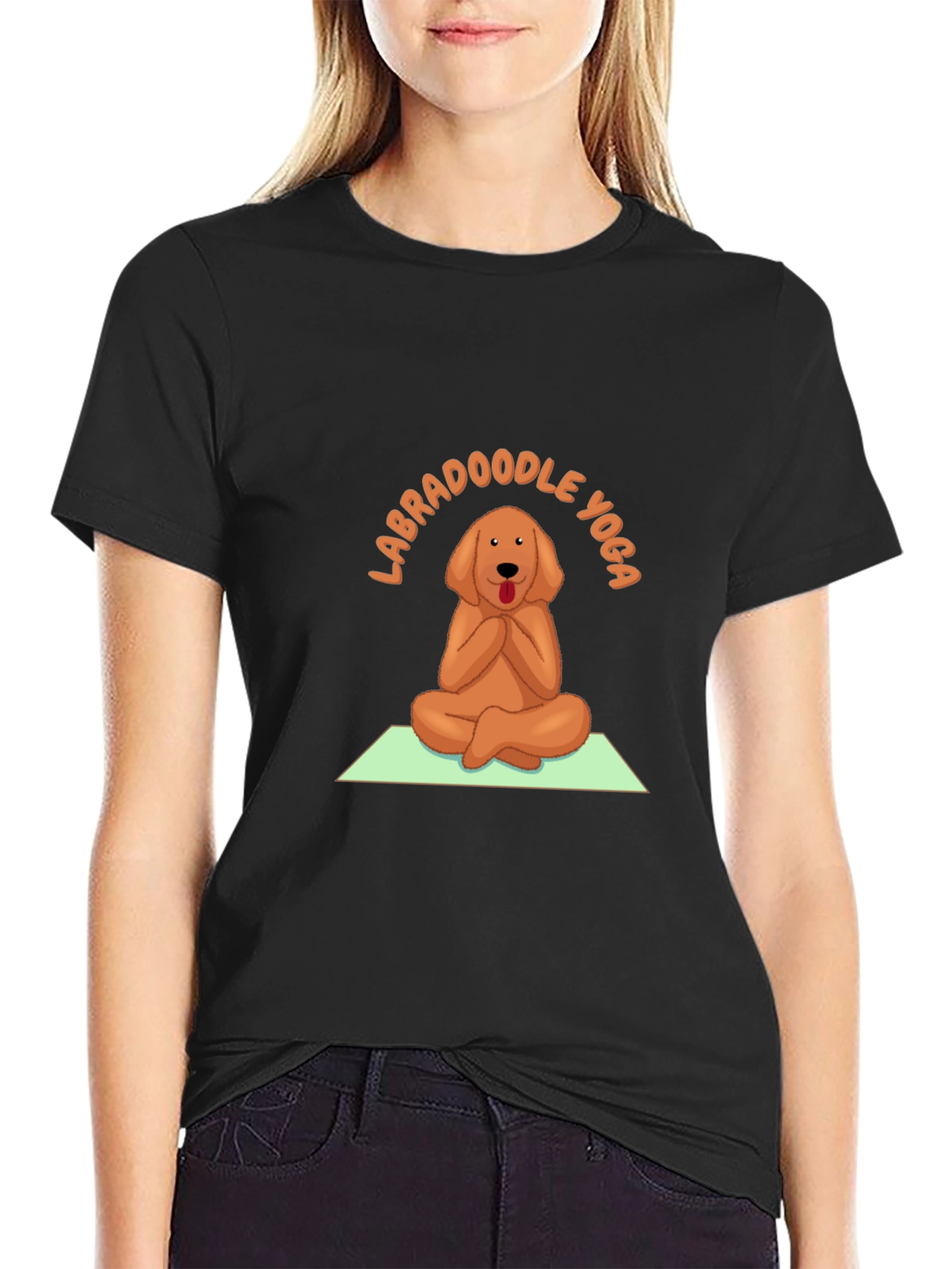Labradoodle Yoga T-Shirt - Meditating Dog Tee