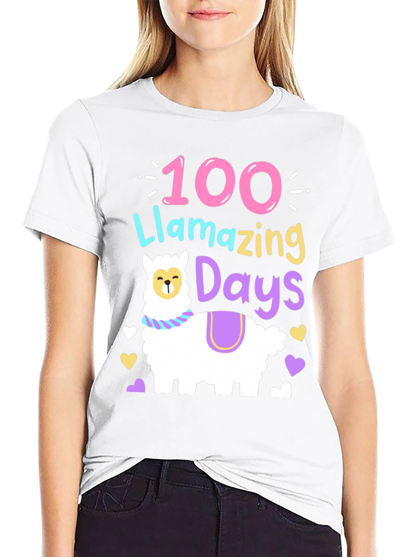 100 Llamazing Days T-Shirt - School Celebration Tee