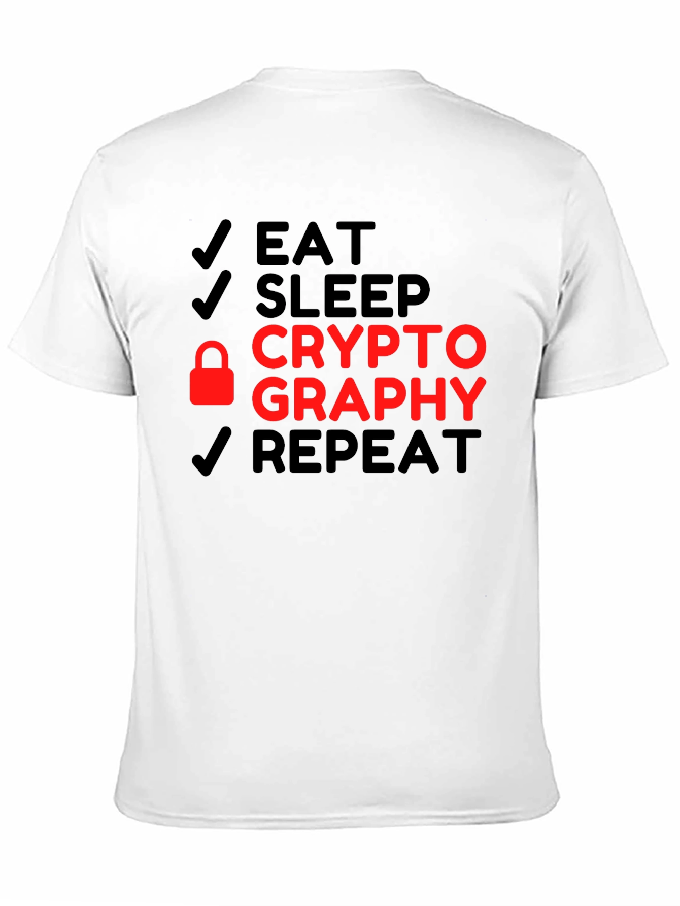 Eat Sleep Cryptography Repeat Black T-Shirt