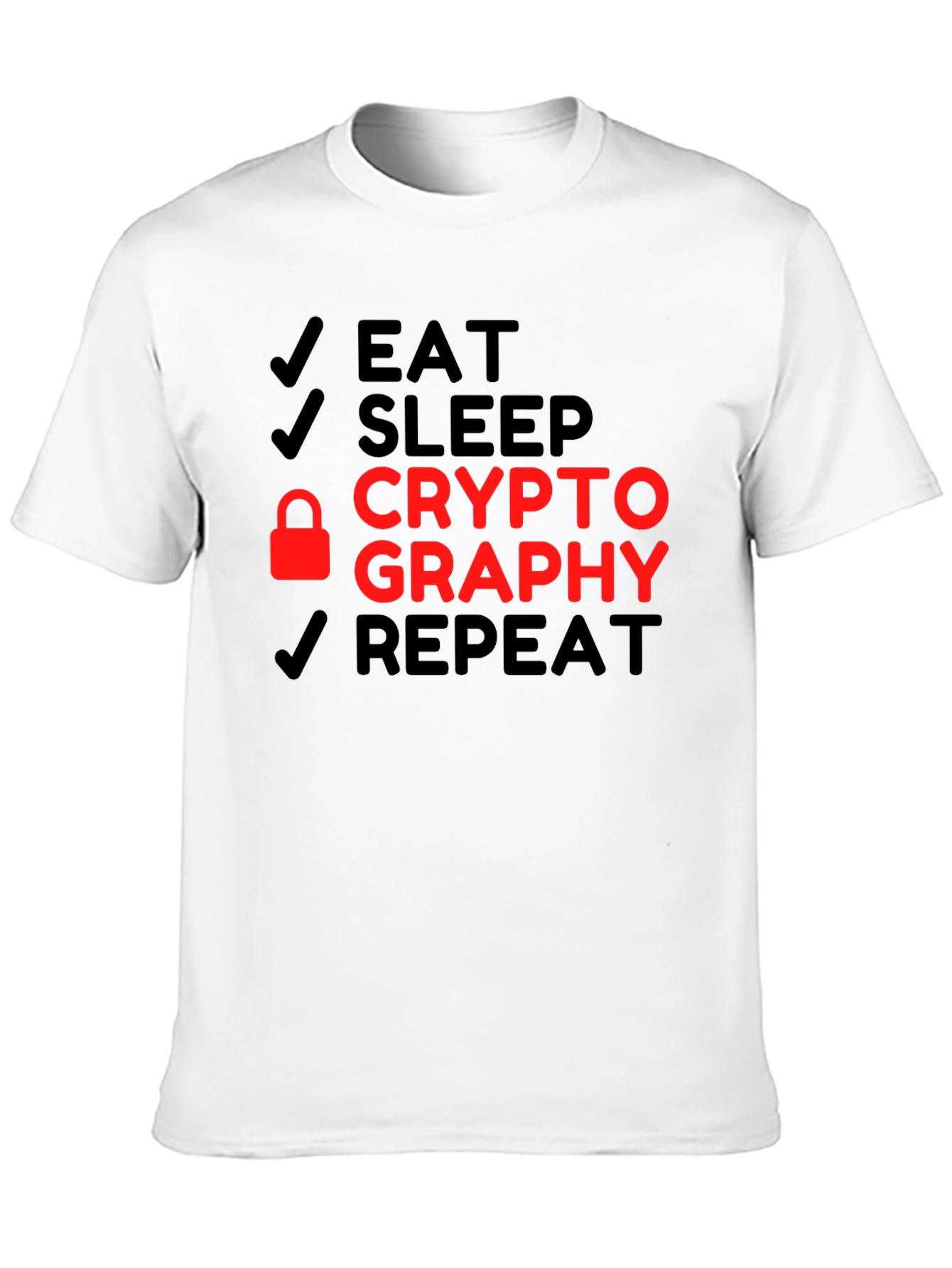Eat Sleep Cryptography Repeat Black T-Shirt