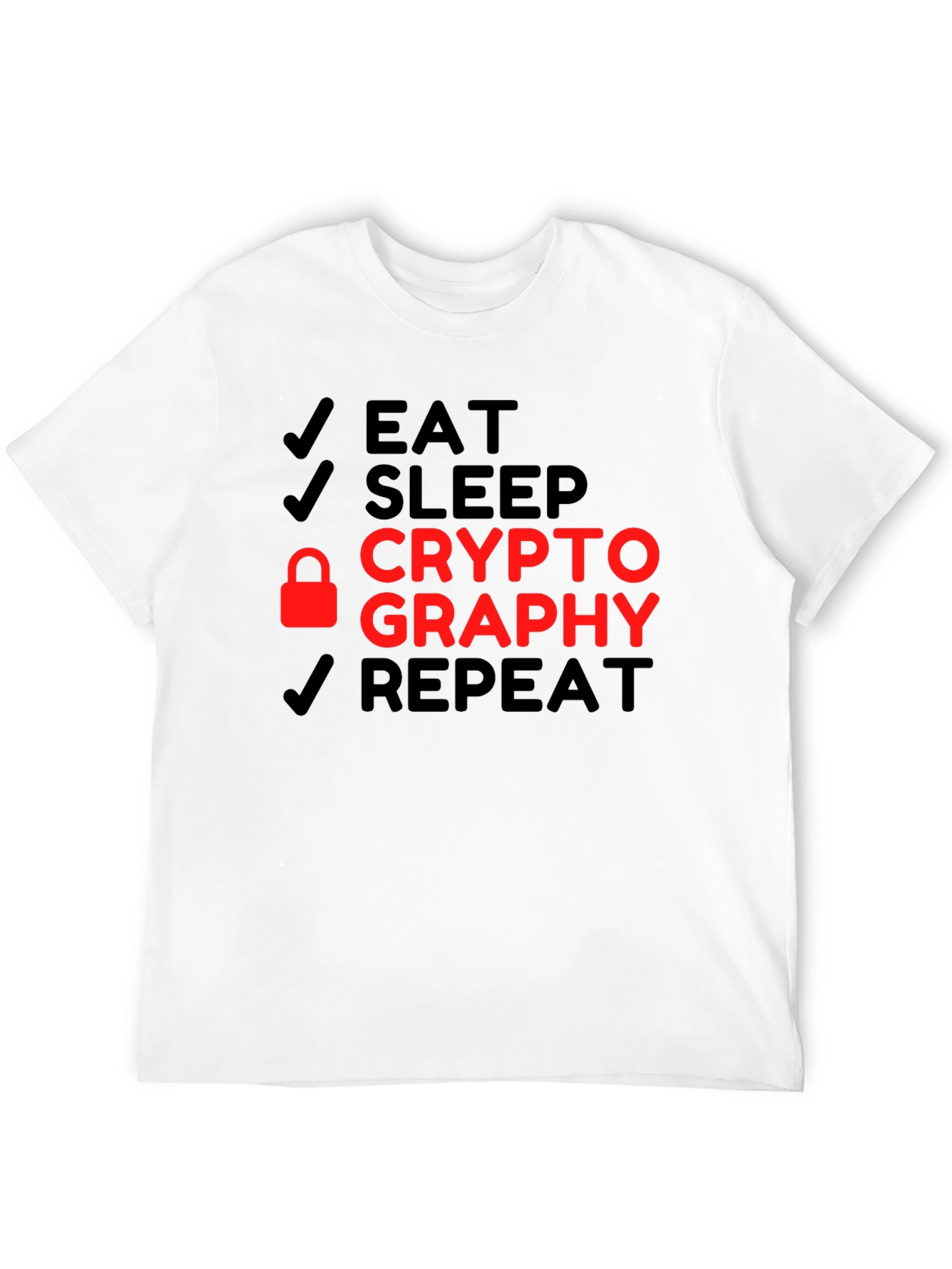 Eat Sleep Cryptography Repeat Black T-Shirt