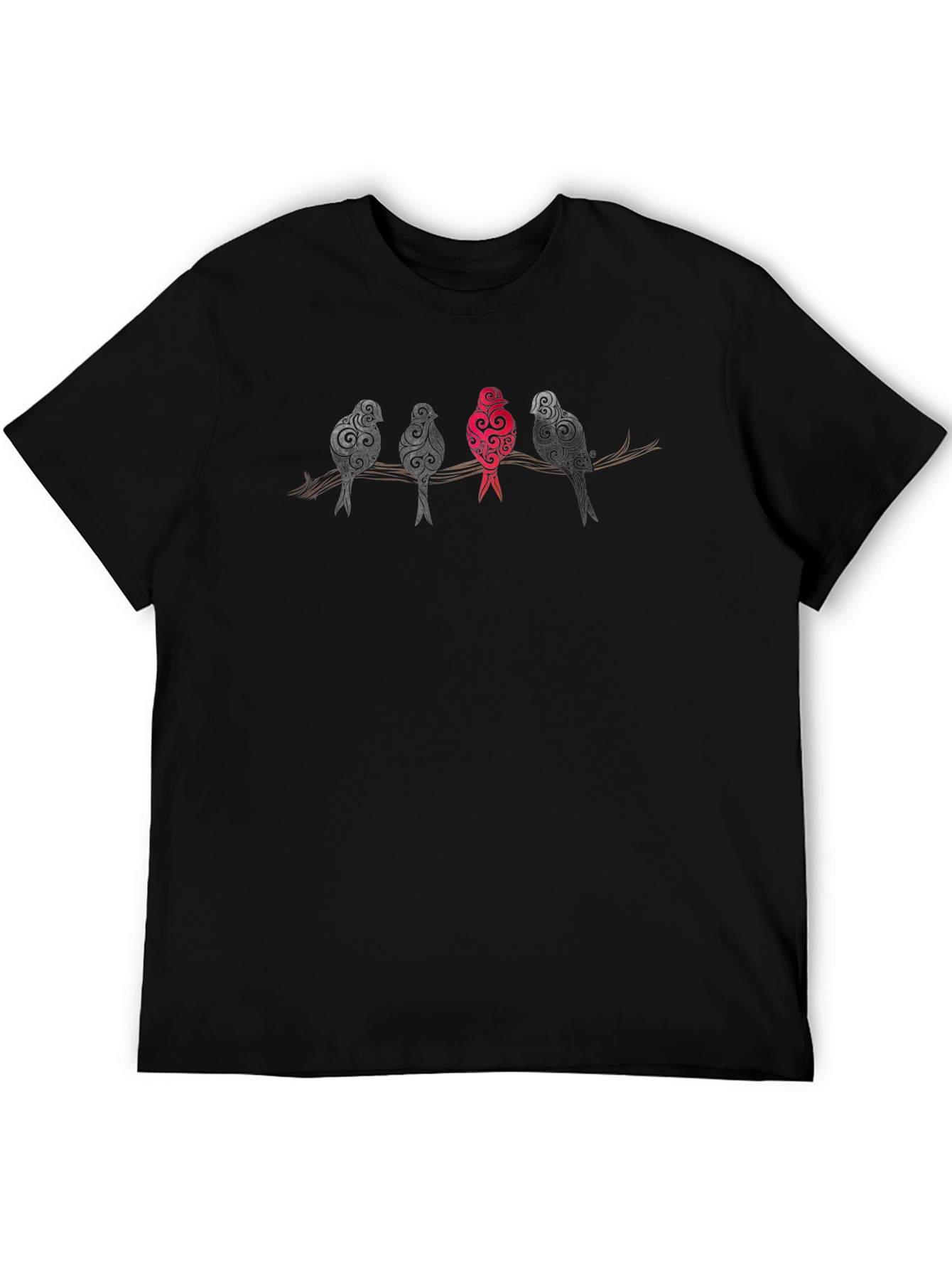 Unique Birds on Branch Graphic Tee - Stand Out!