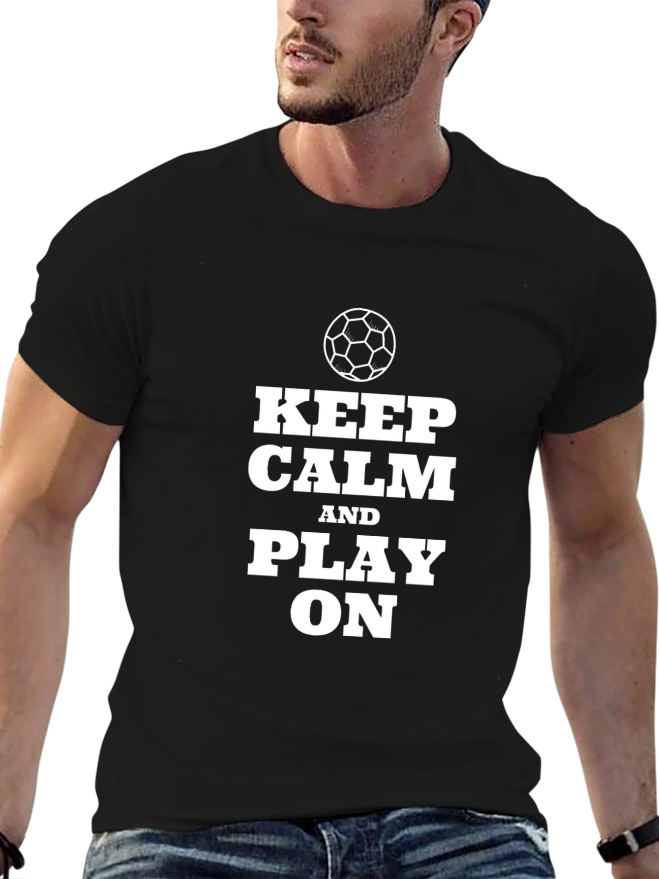 Keep Calm and Play On Black T-Shirt