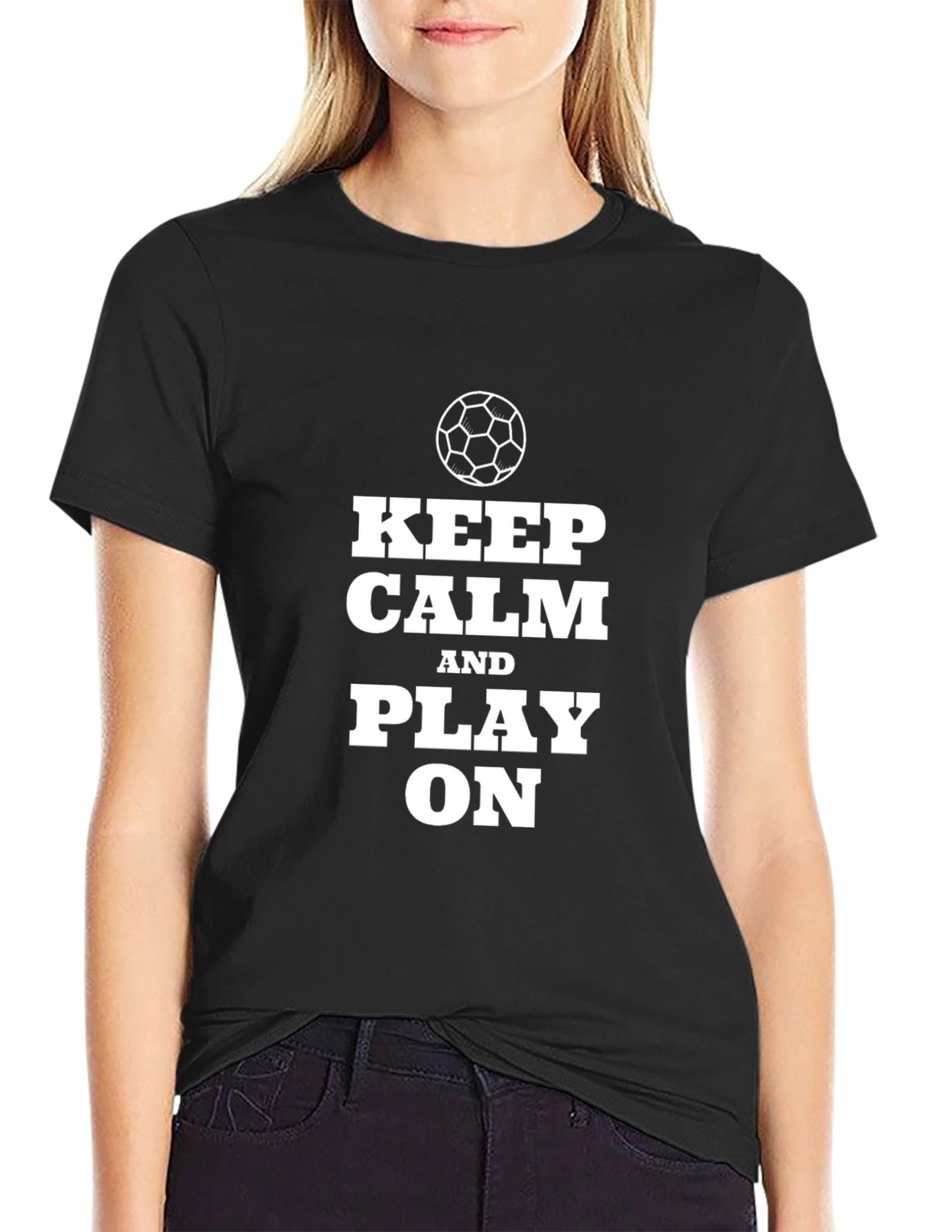 Keep Calm and Play On Black T-Shirt