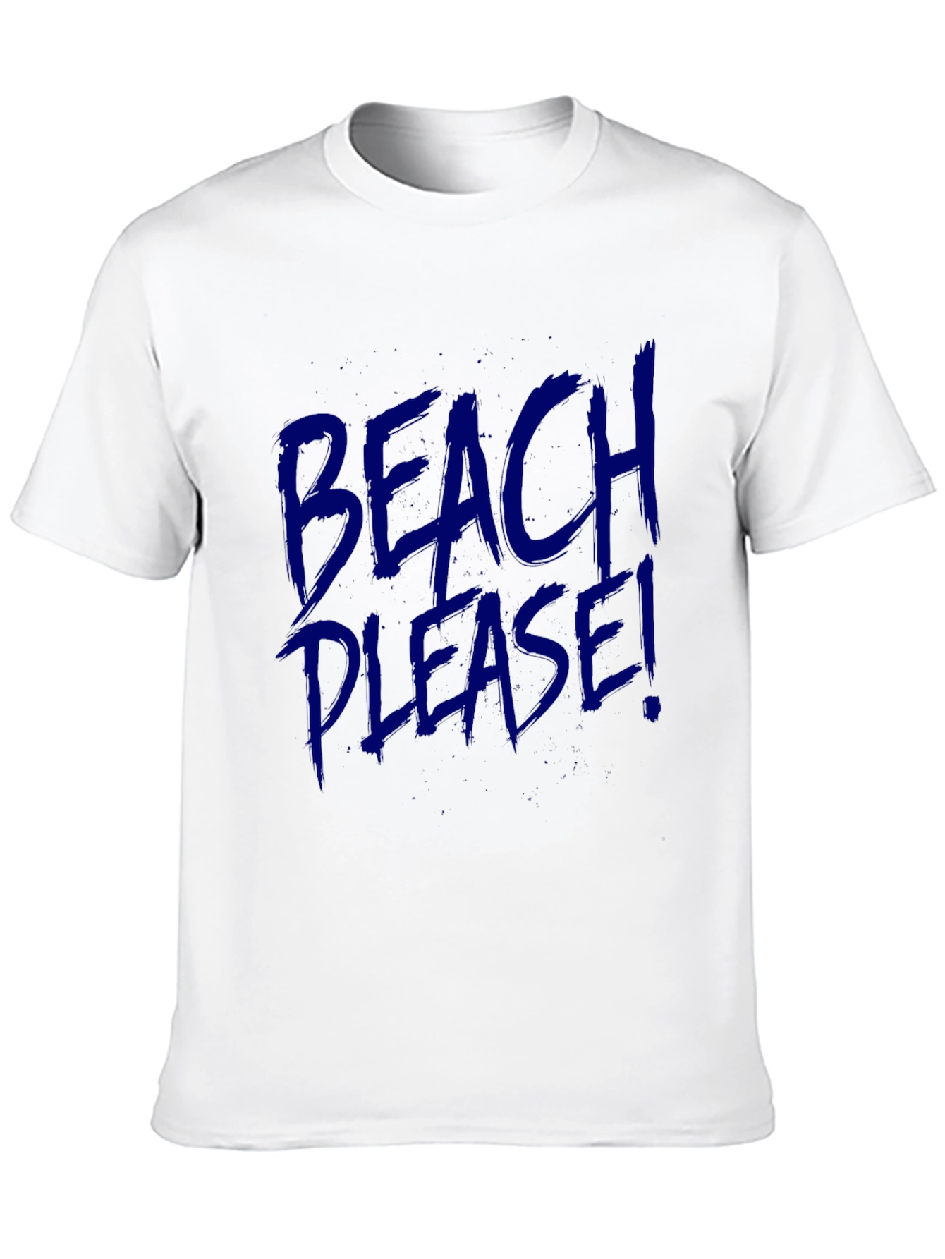 Beach Please! Graphic Print Crew Neck Tee