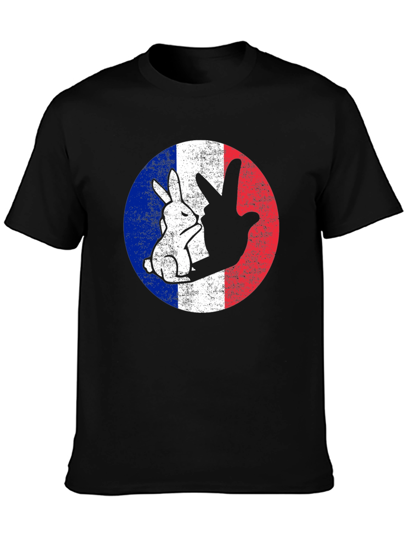 French Rabbit Flag Graphic T-Shirt
