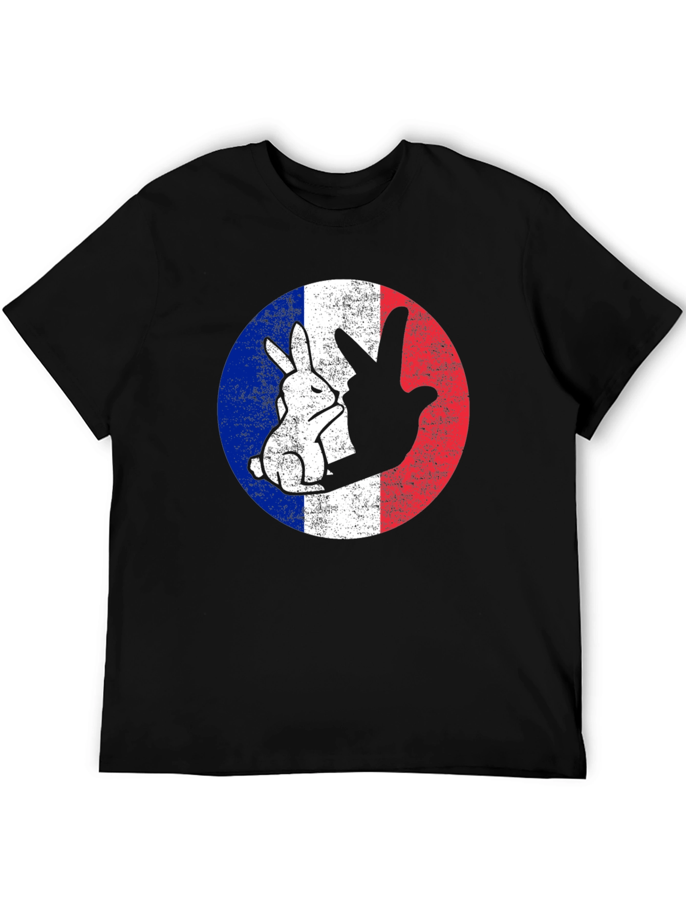 French Rabbit Flag Graphic T-Shirt