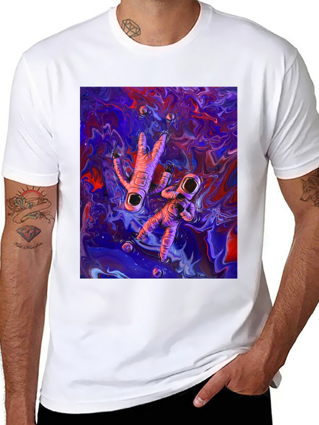 Astronaut Galaxy Graphic Tee - Black