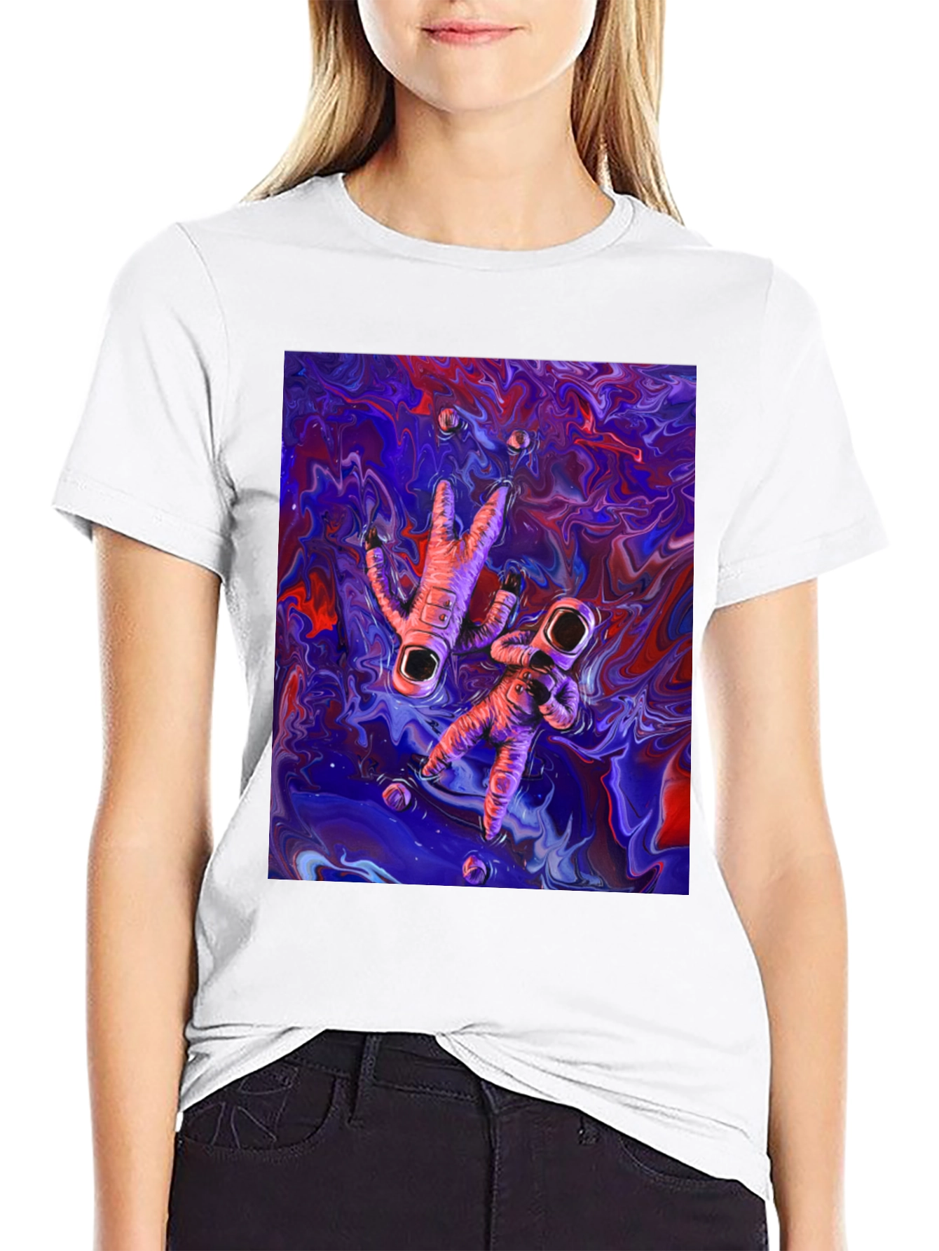 Astronaut Galaxy Graphic Tee - Black