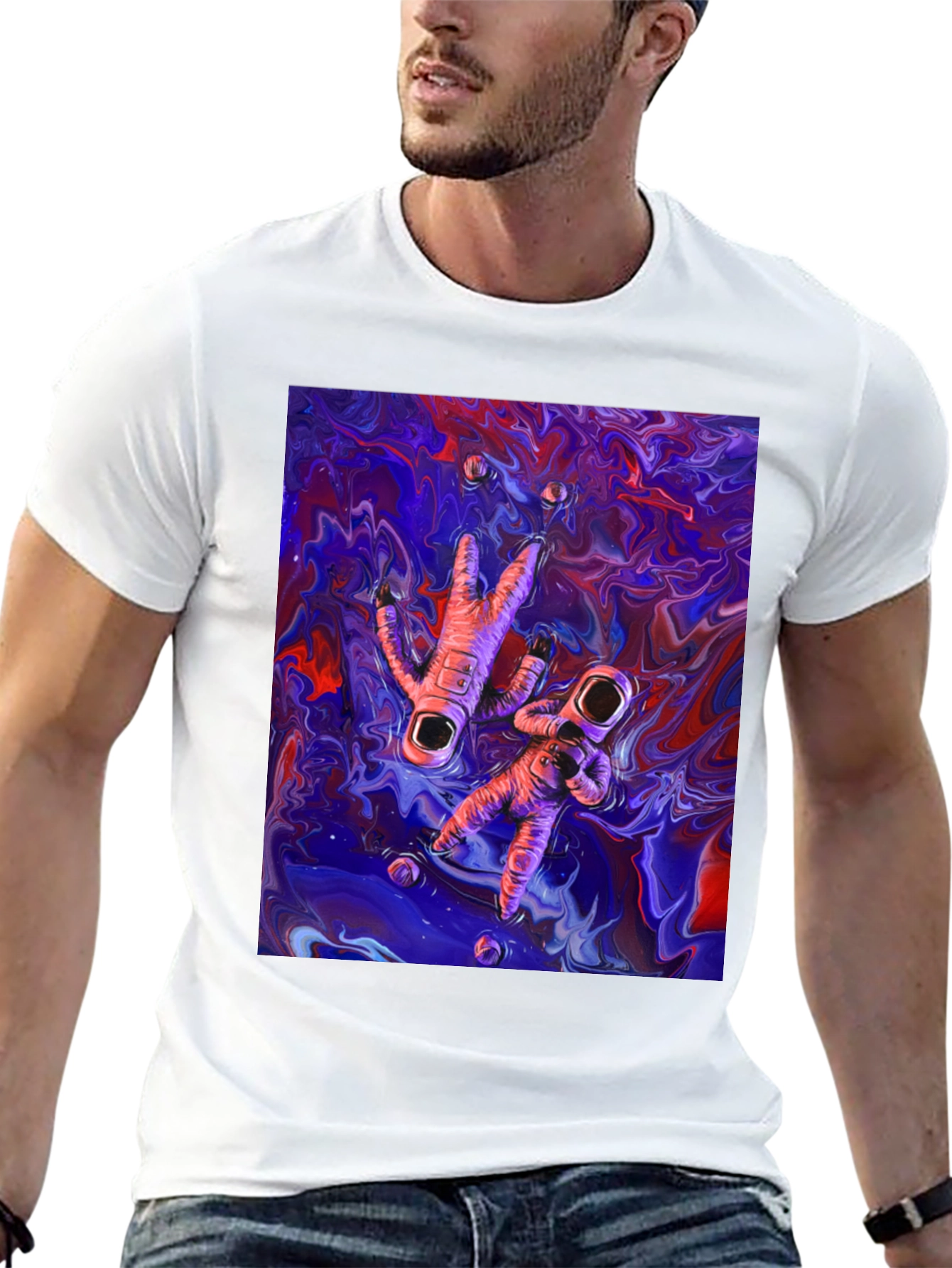Astronaut Galaxy Graphic Tee - Black