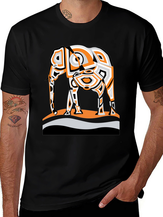 Abstract Elephant Graphic Tee - Modern Style