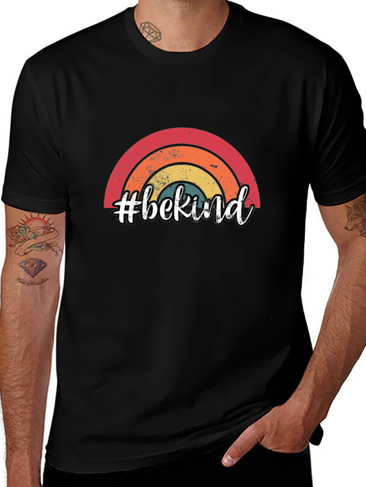 #bekind Rainbow Graphic Tee - Trendy Casual Comfort