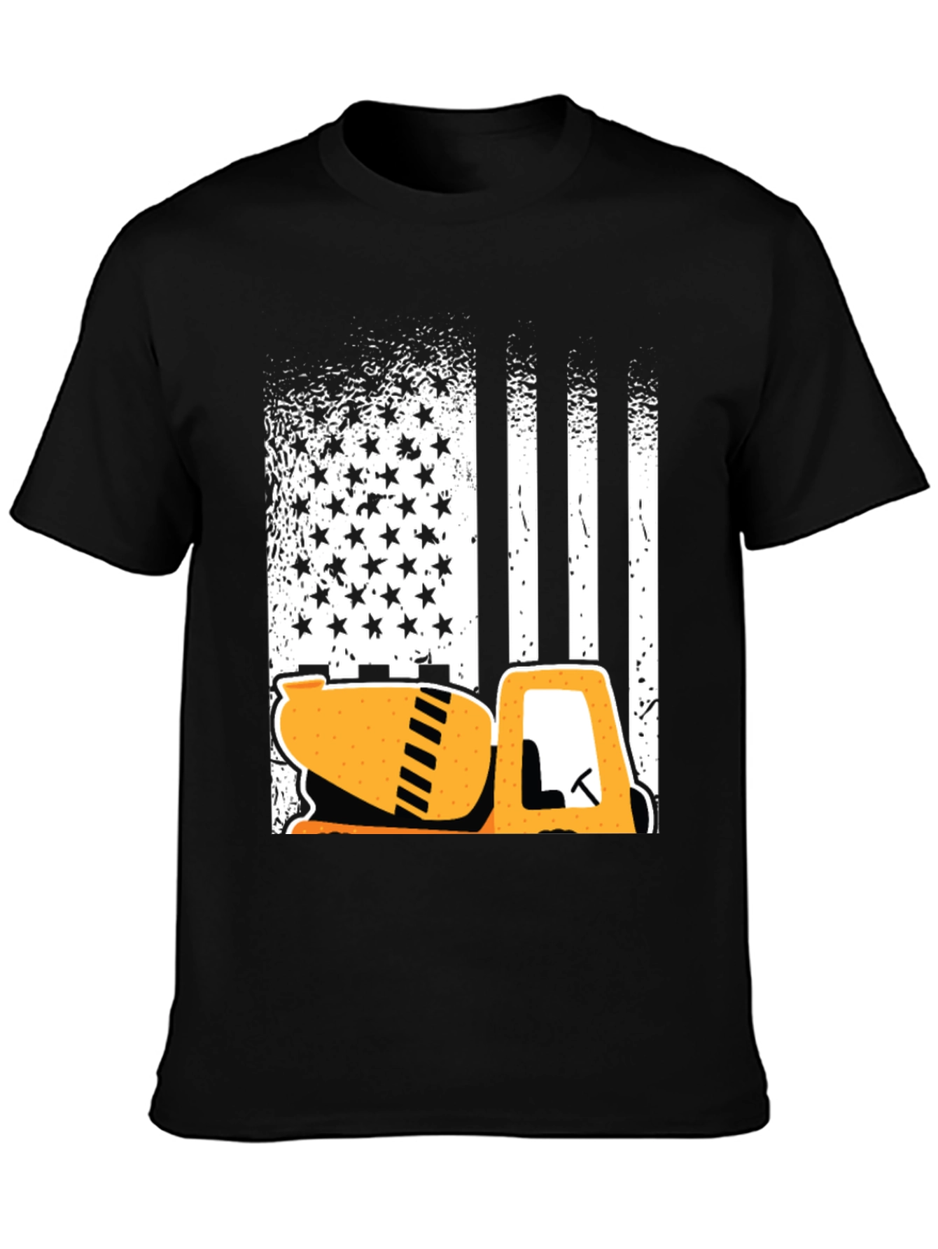American Flag Concrete Mixer T-Shirt - Patriotic Construction
