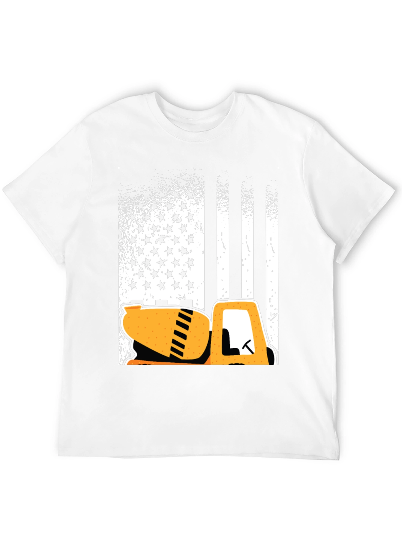 American Flag Concrete Mixer T-Shirt - Patriotic Construction