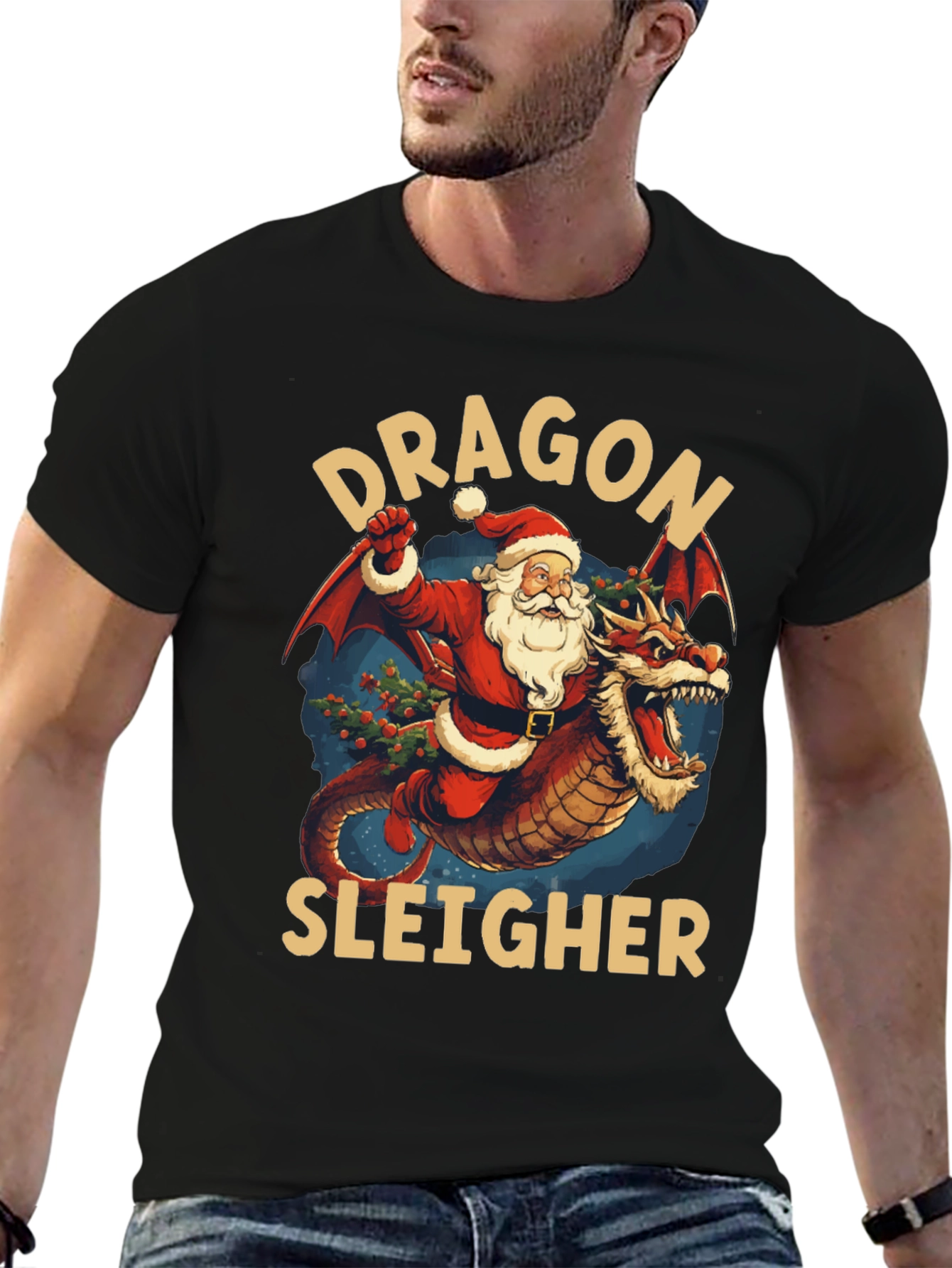 Dragon Sleigher Christmas T-Shirt
