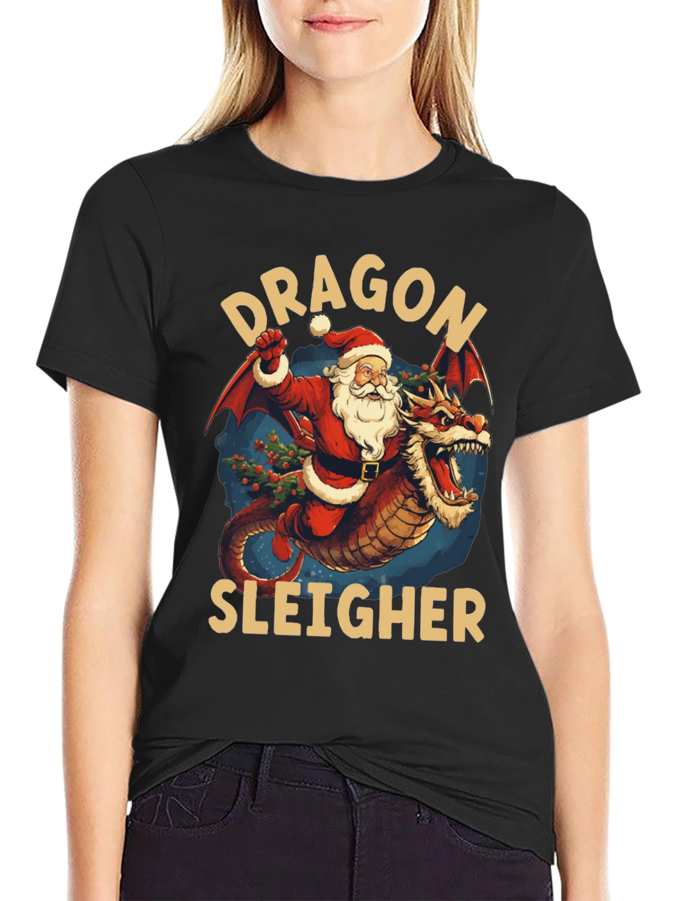 Dragon Sleigher Christmas T-Shirt