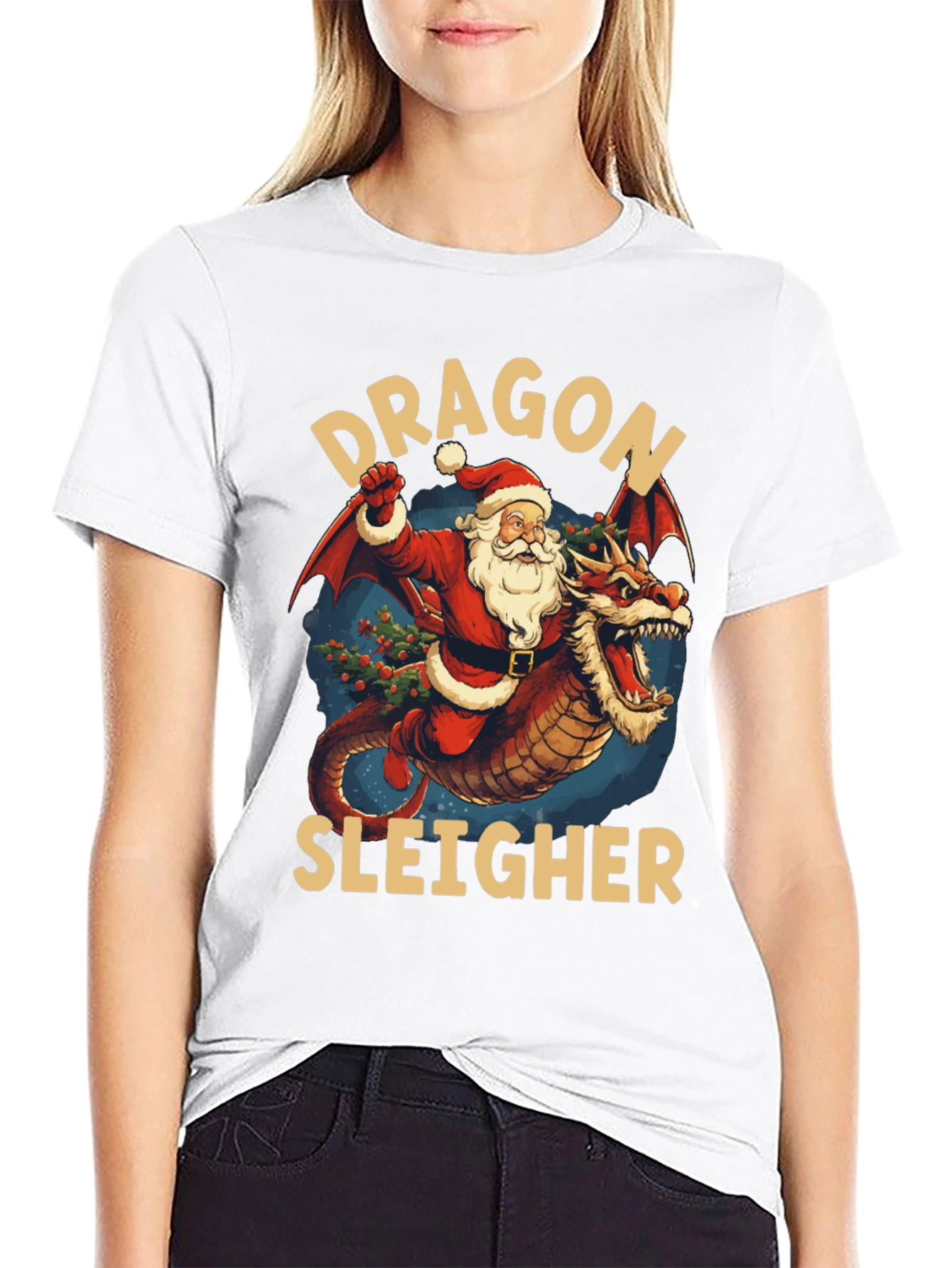 Dragon Sleigher Christmas T-Shirt