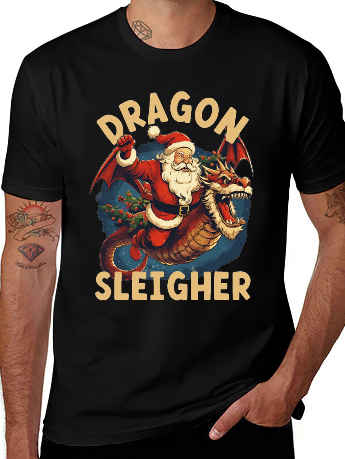 Dragon Sleigher Christmas T-Shirt