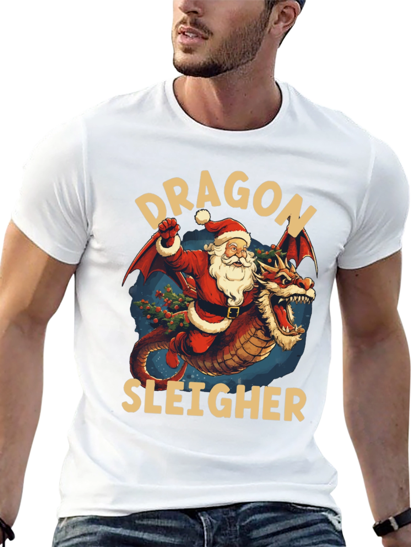 Dragon Sleigher Christmas T-Shirt