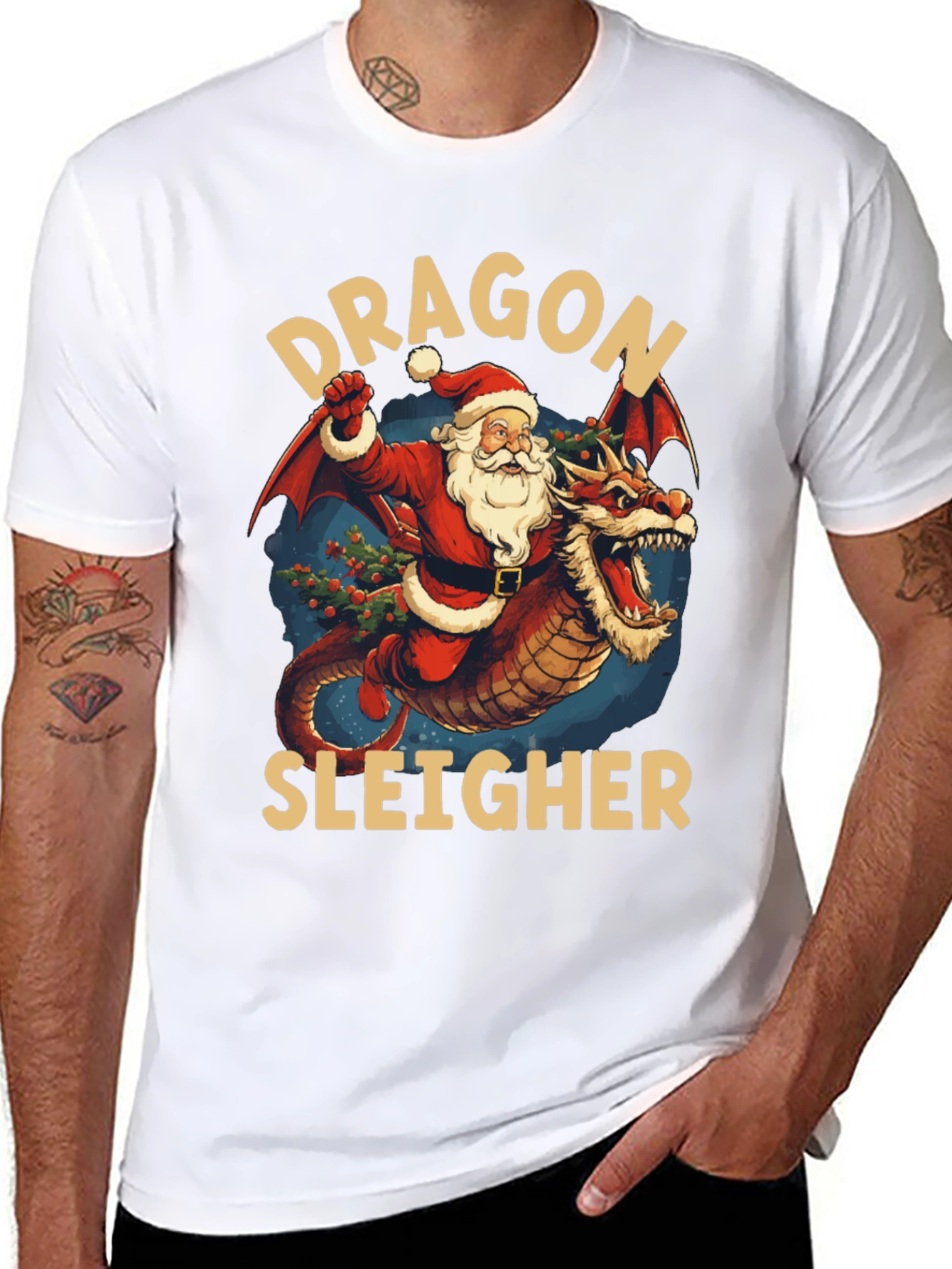 Dragon Sleigher Christmas T-Shirt