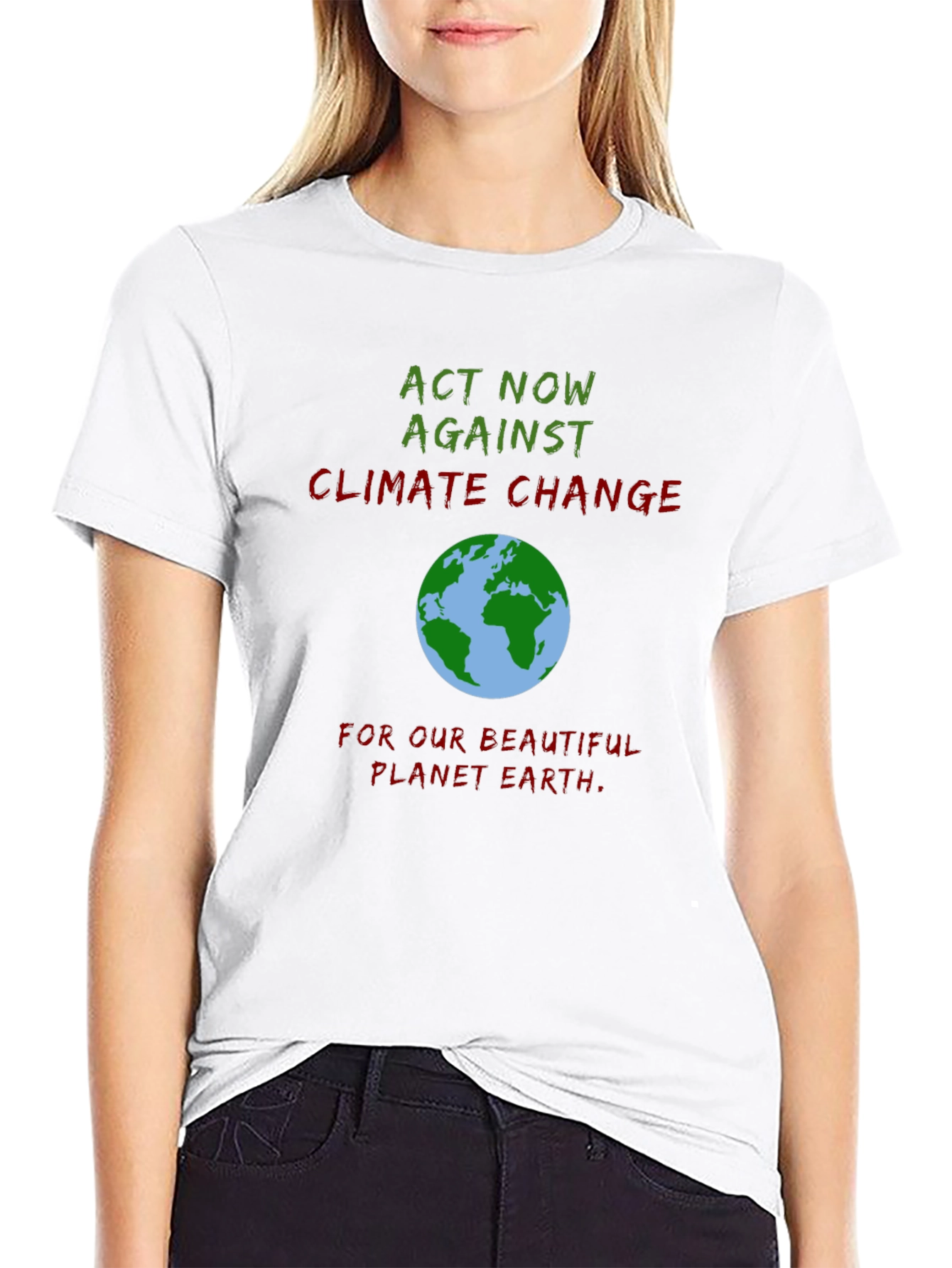 Act Now Climate Change Earth Graphic Tee