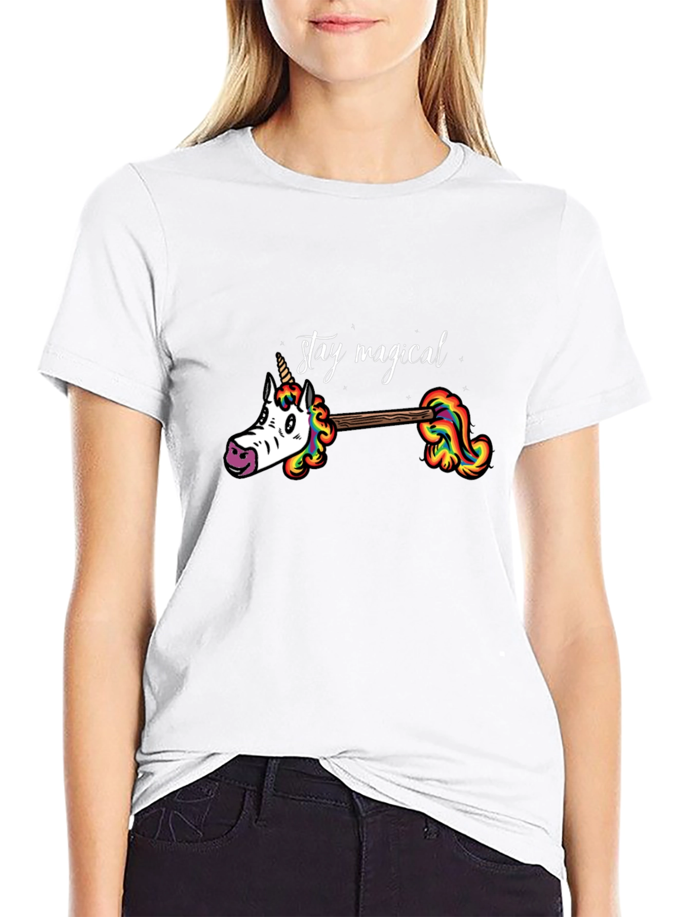 Stay Magical Unicorn Rainbow Graphic Tee