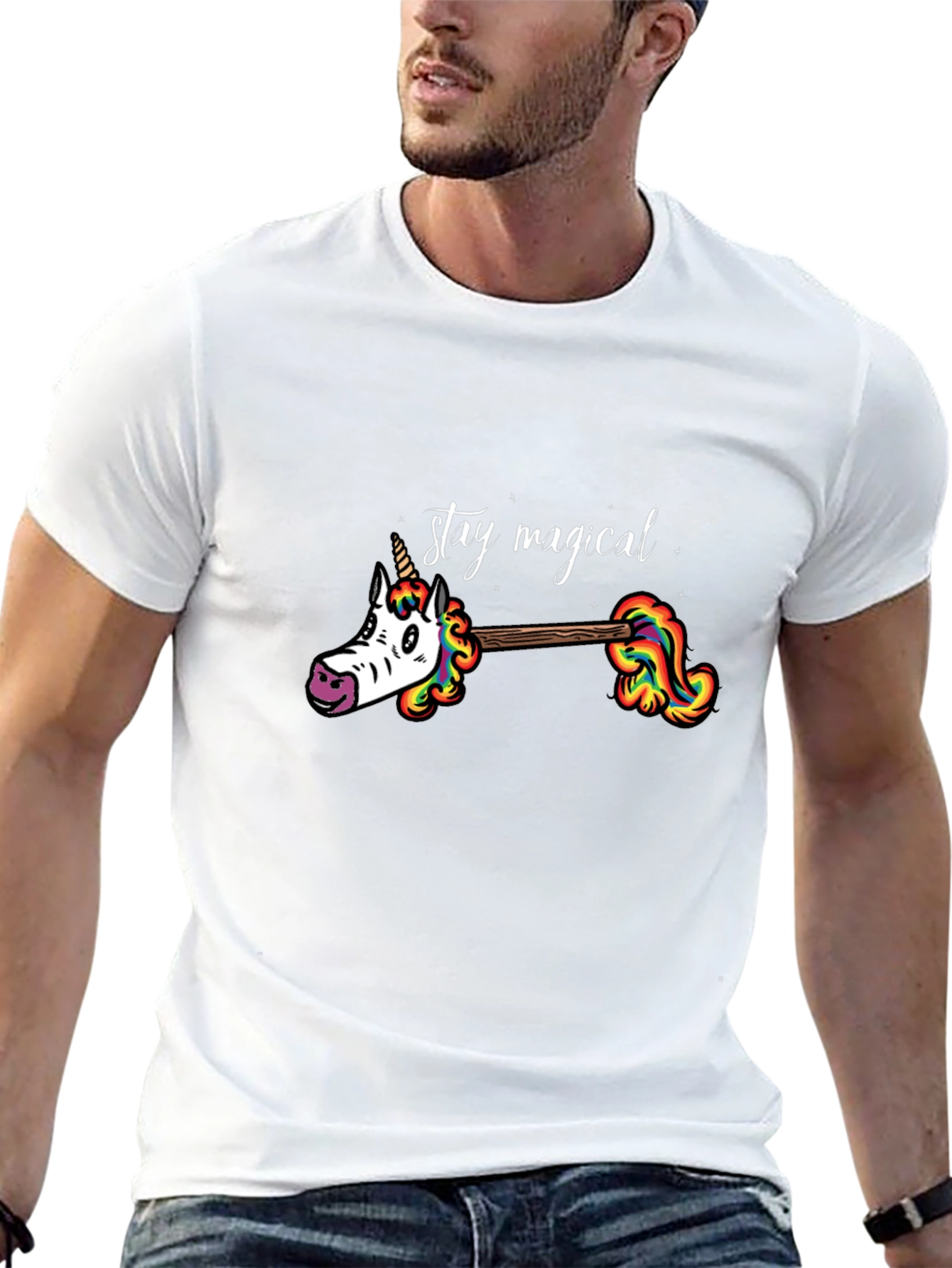 Stay Magical Unicorn Rainbow Graphic Tee