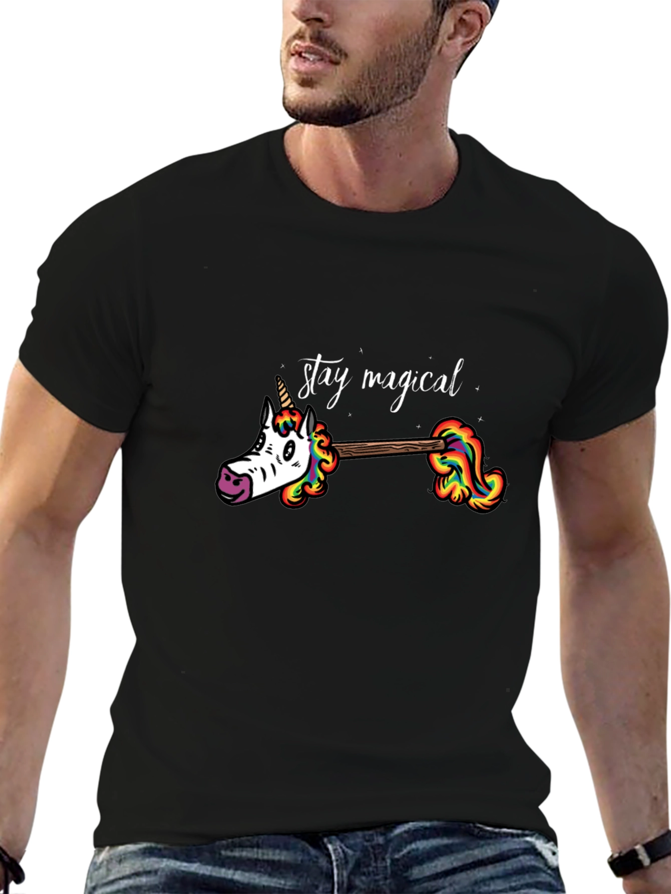 Stay Magical Unicorn Rainbow Graphic Tee