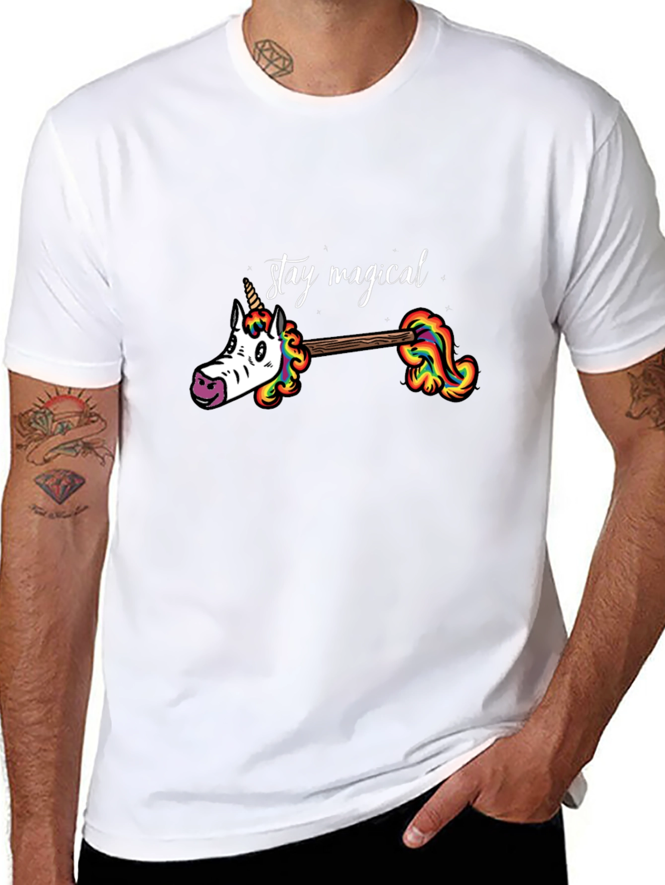 Stay Magical Unicorn Rainbow Graphic Tee