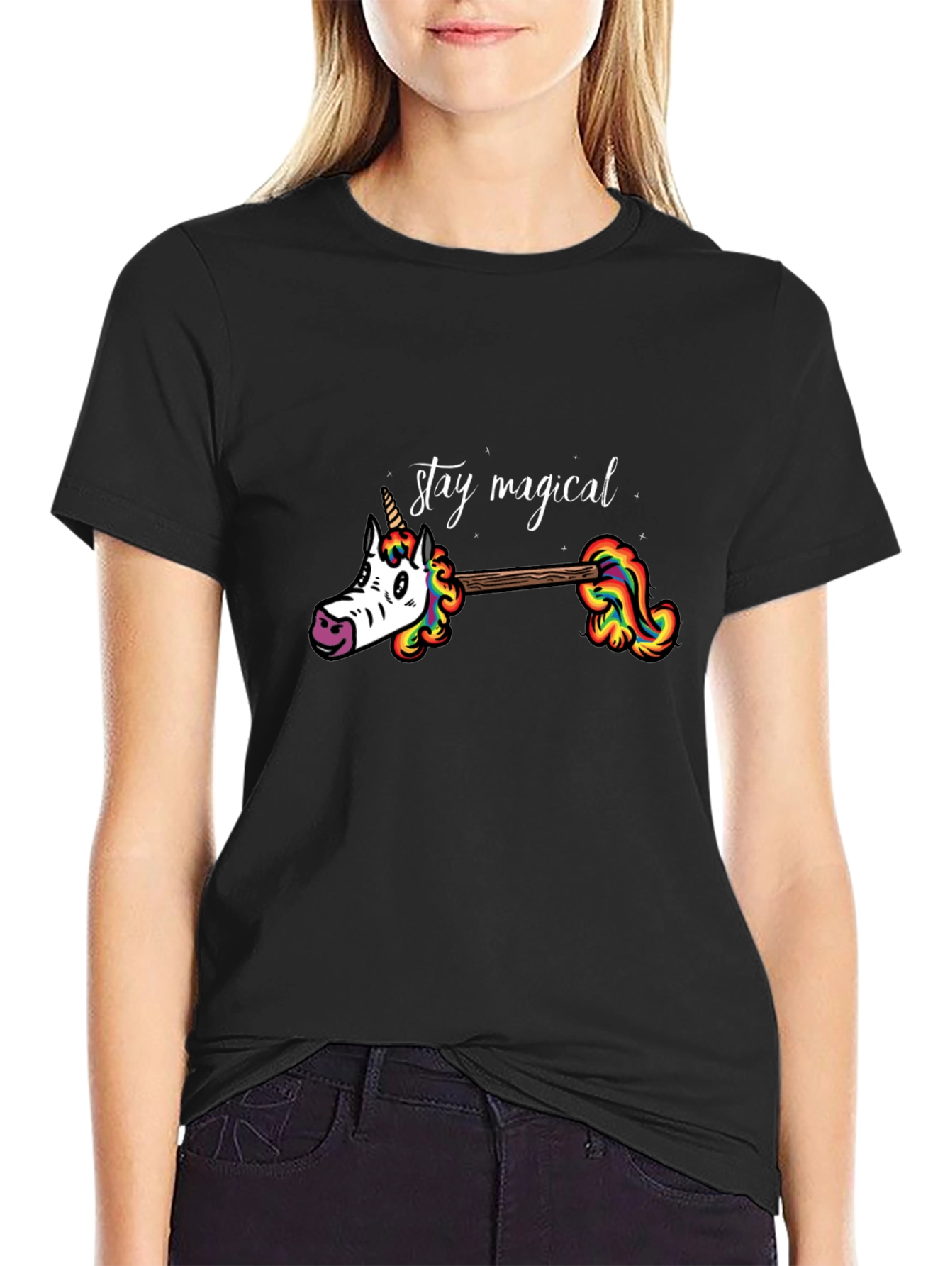 Stay Magical Unicorn Rainbow Graphic Tee