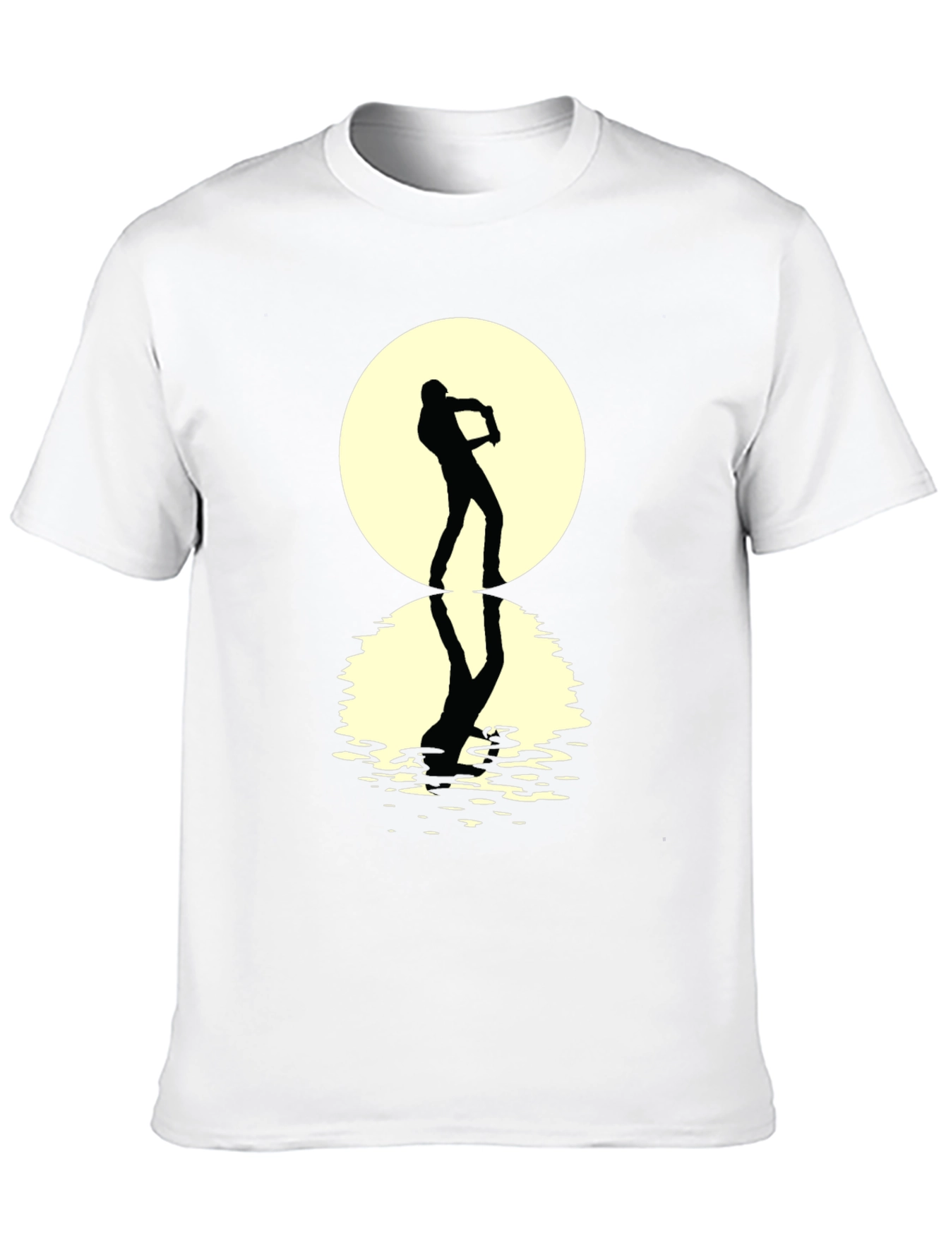 Moonlight Sax Player Black Graphic Tee