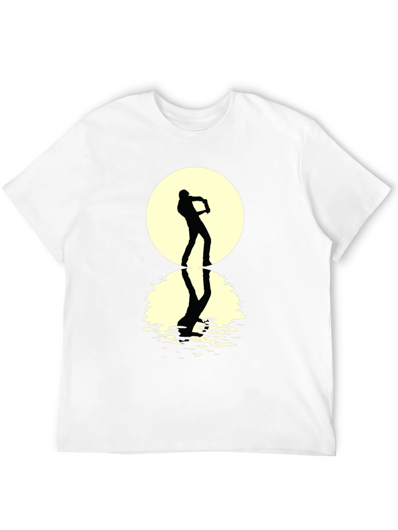 Moonlight Sax Player Black Graphic Tee
