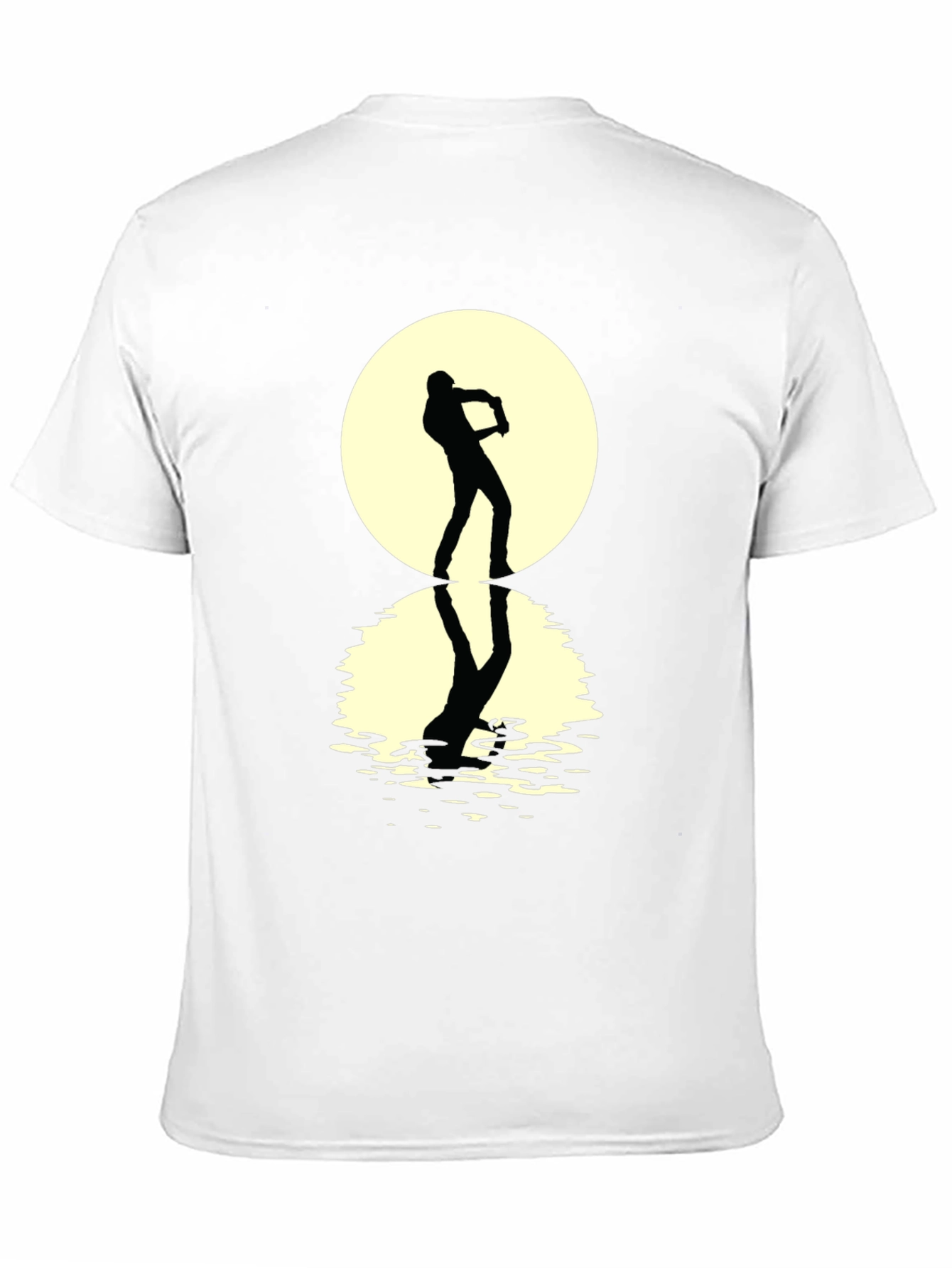 Moonlight Sax Player Black Graphic Tee