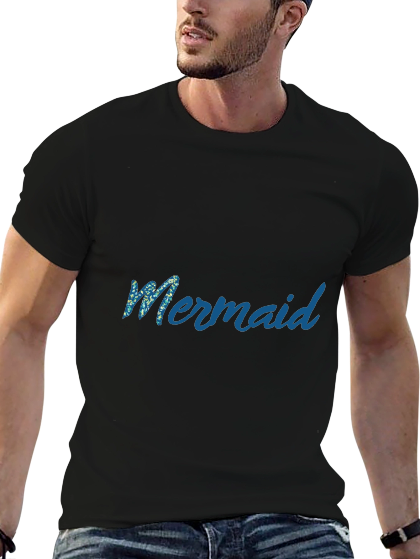 Mermaid Graphic Black T-Shirt