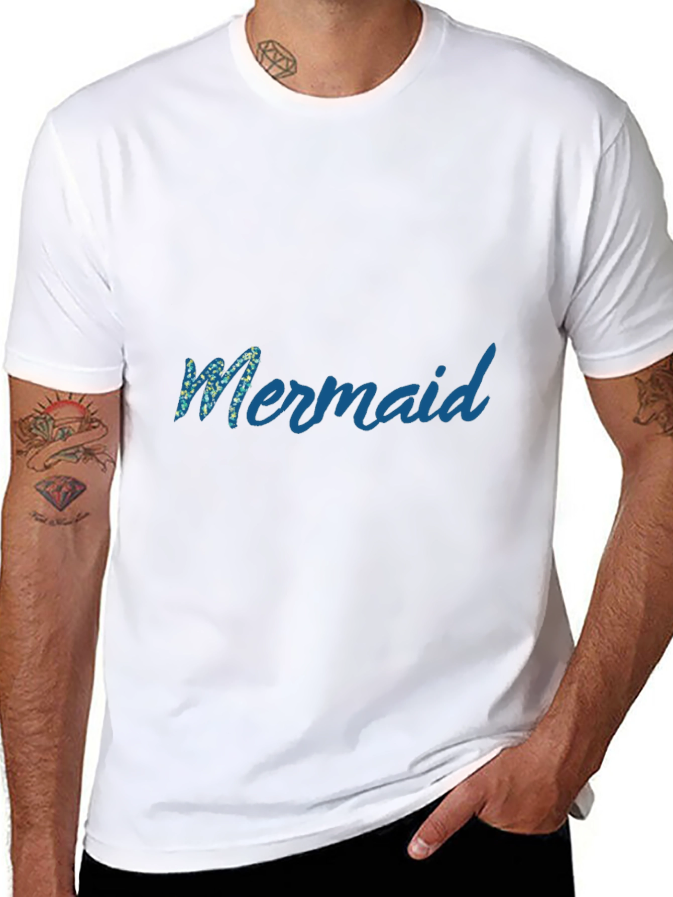 Mermaid Graphic Black T-Shirt