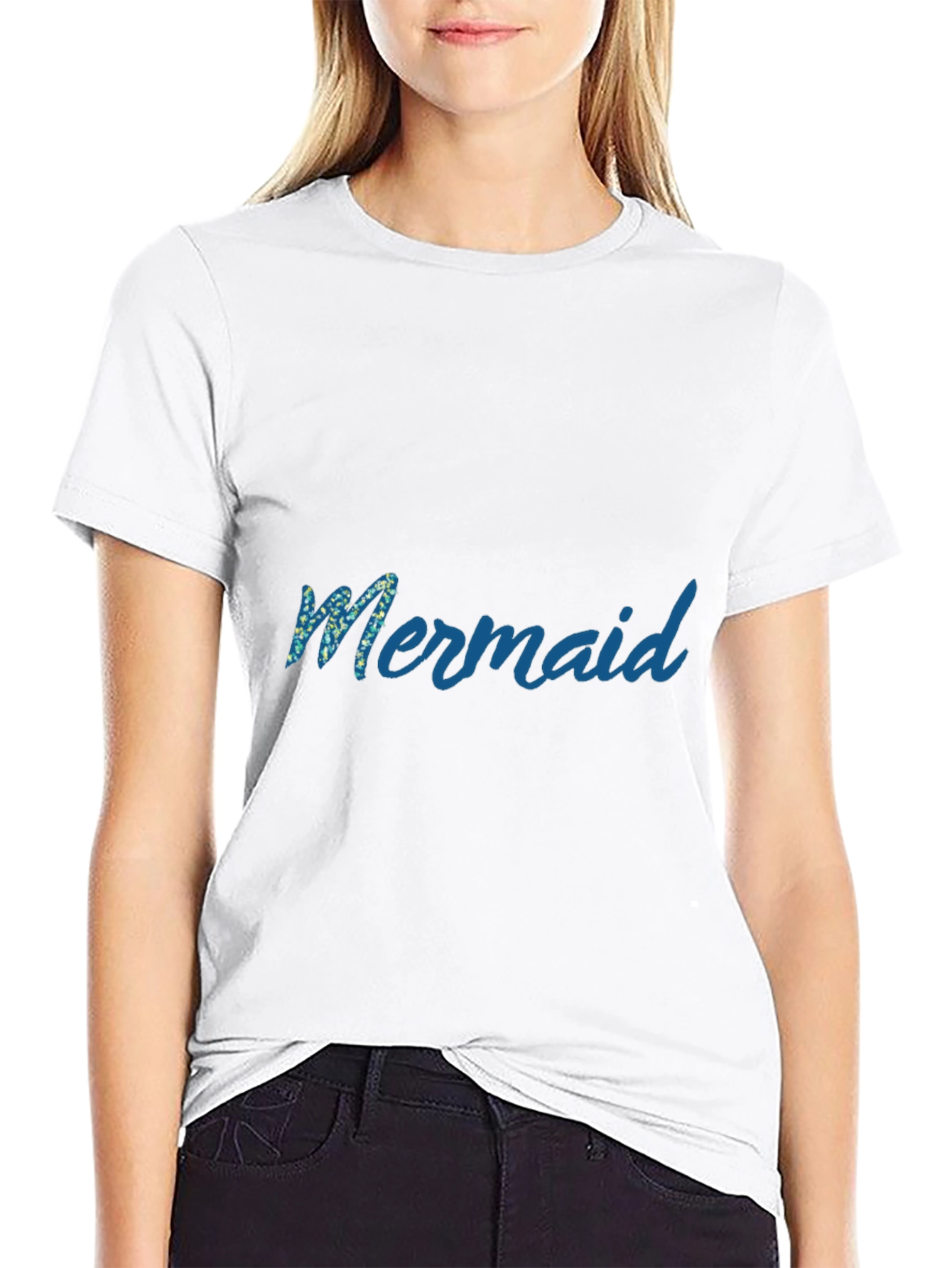 Mermaid Graphic Black T-Shirt