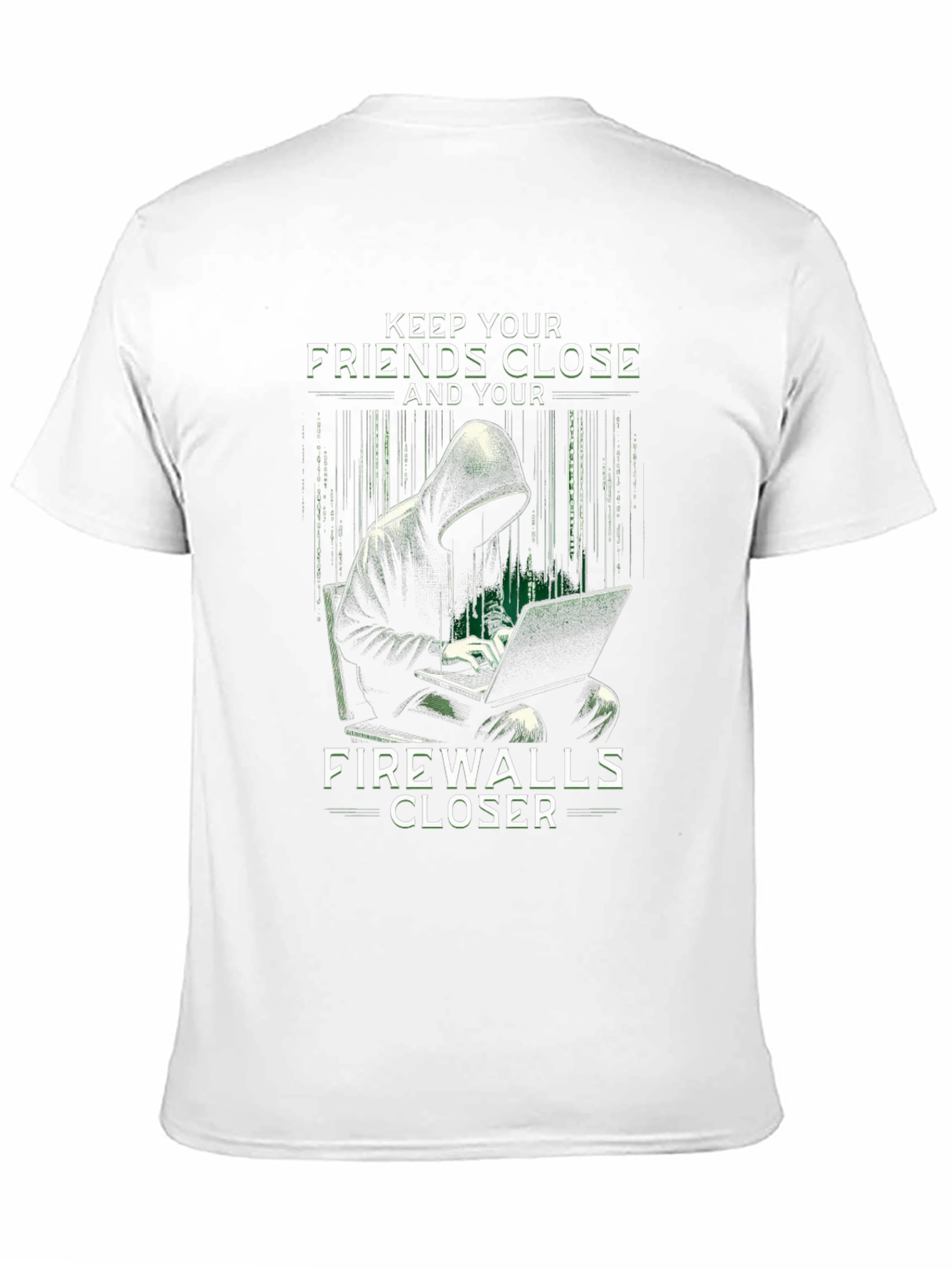 Keep Friends Close Firewall Closer Black T-Shirt