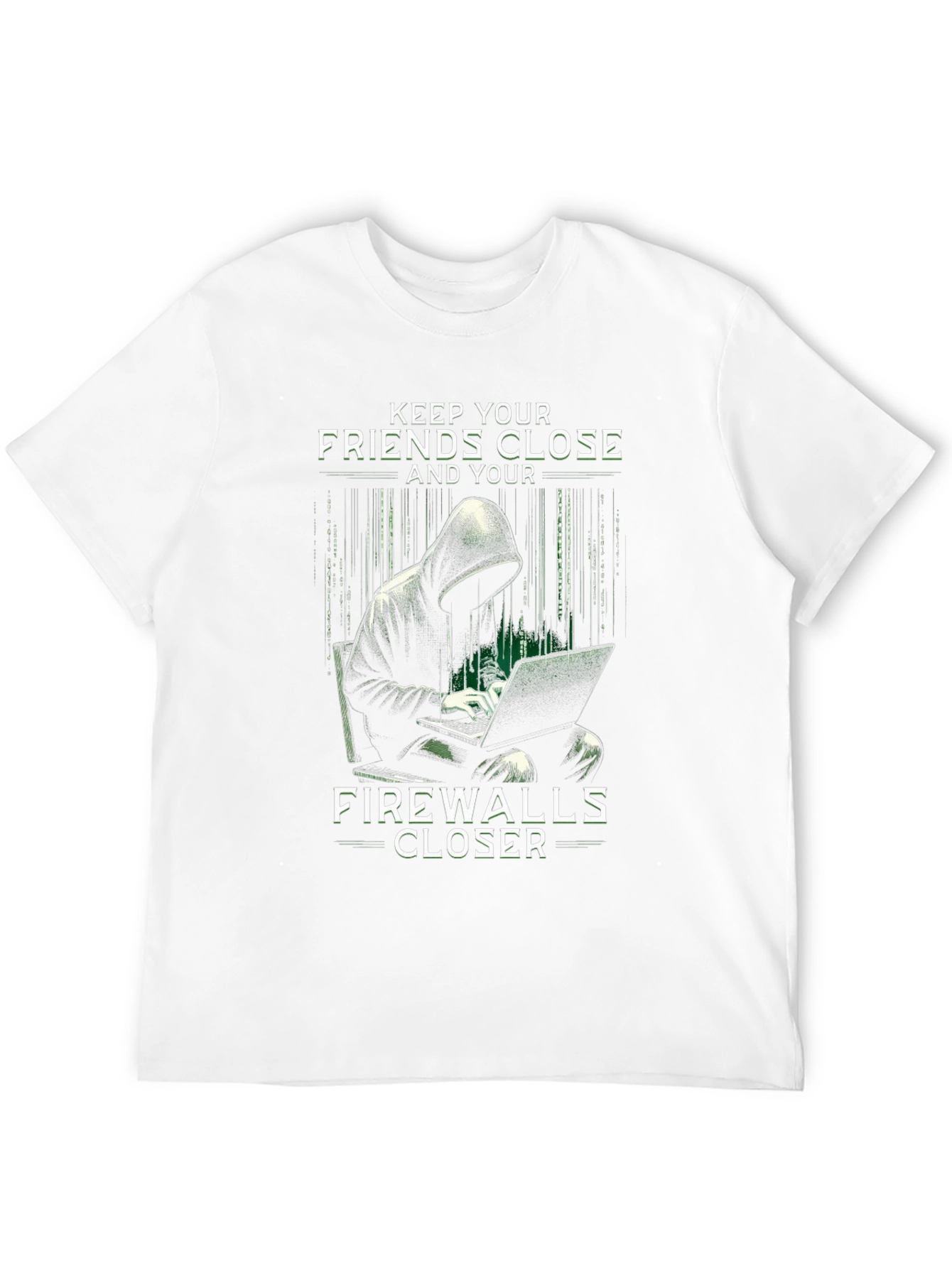 Keep Friends Close Firewall Closer Black T-Shirt